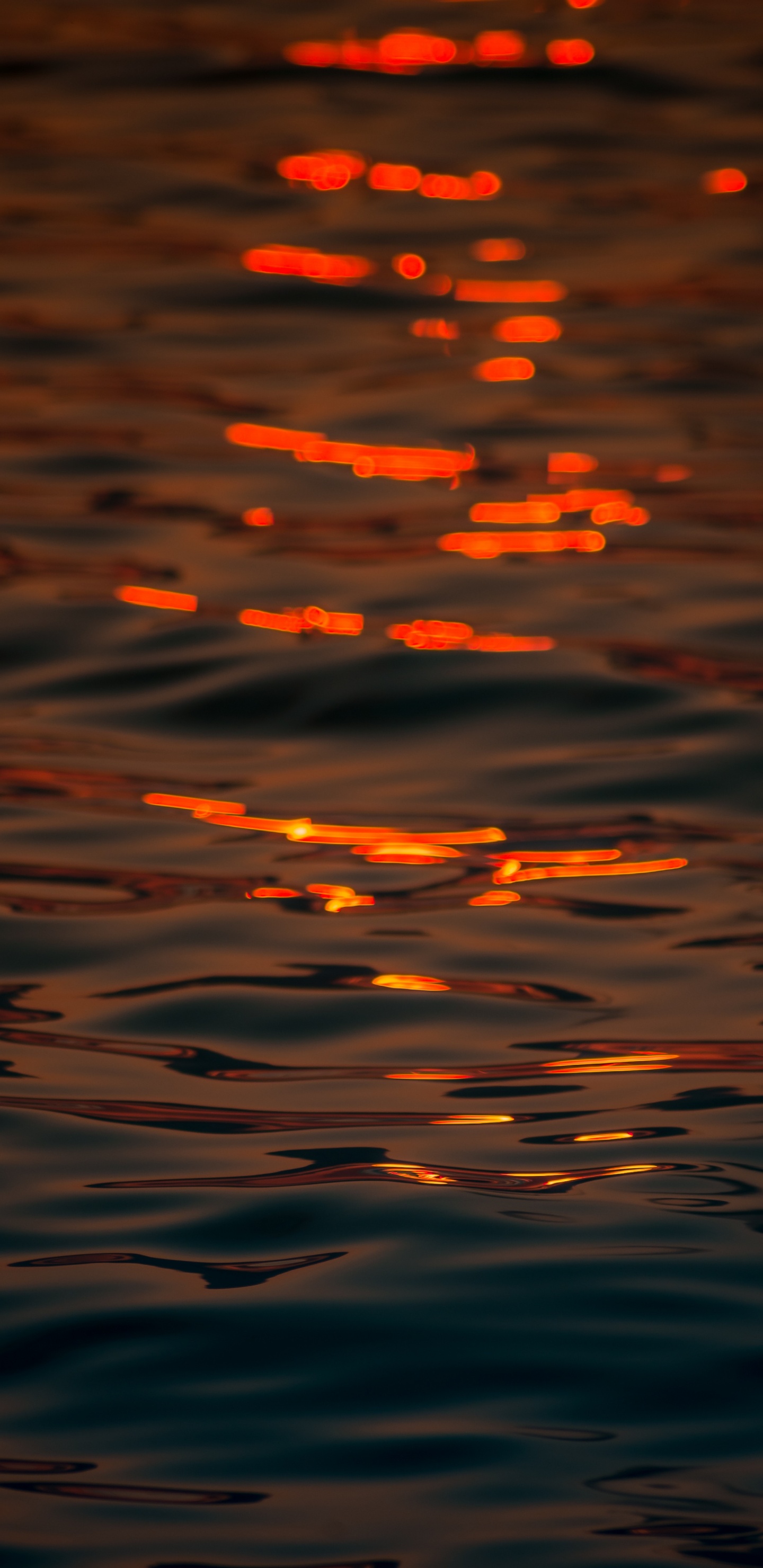 Water, Reflection, Calm, Orange, Atmosphere. Wallpaper in 1440x2960 Resolution