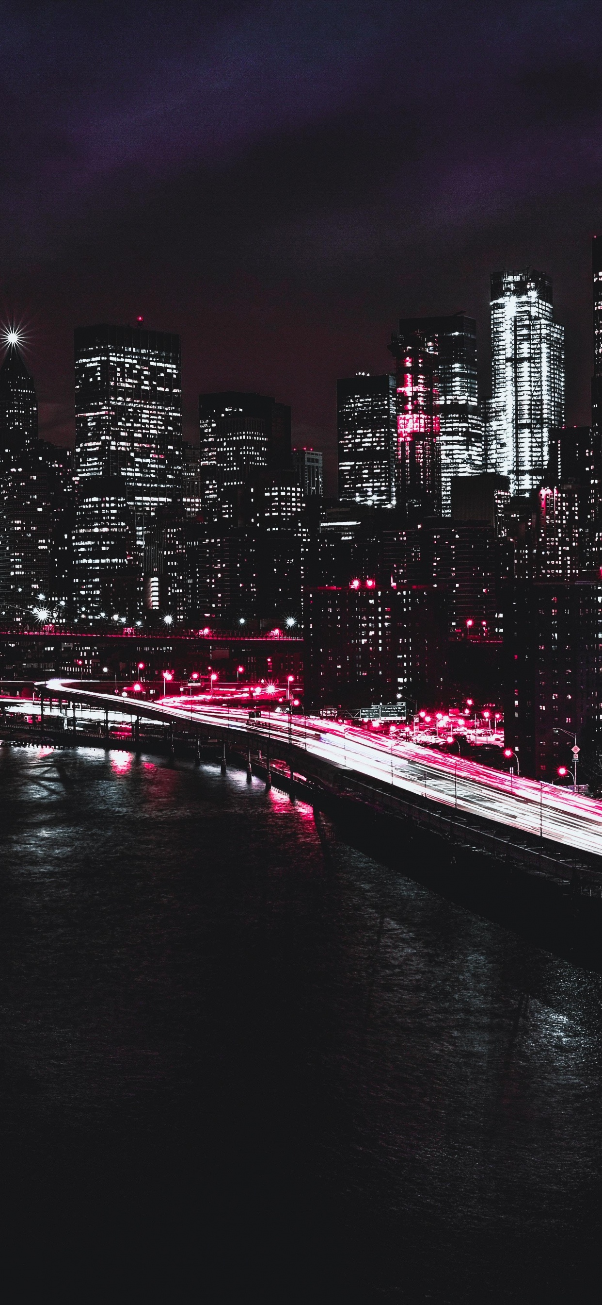 Horizonte de la Ciudad Durante la Noche. Wallpaper in 1242x2688 Resolution