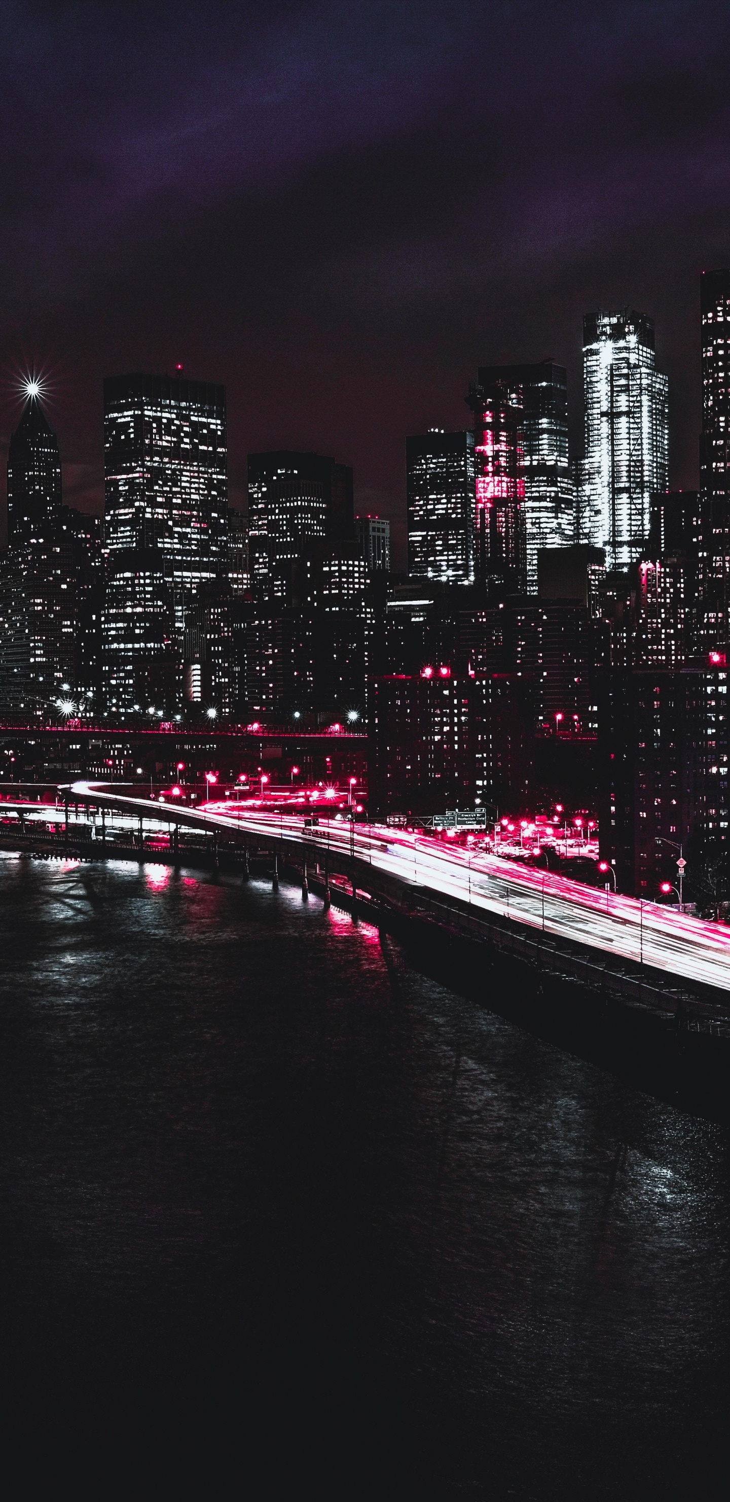 City Skyline During Night Time. Wallpaper in 1440x2960 Resolution