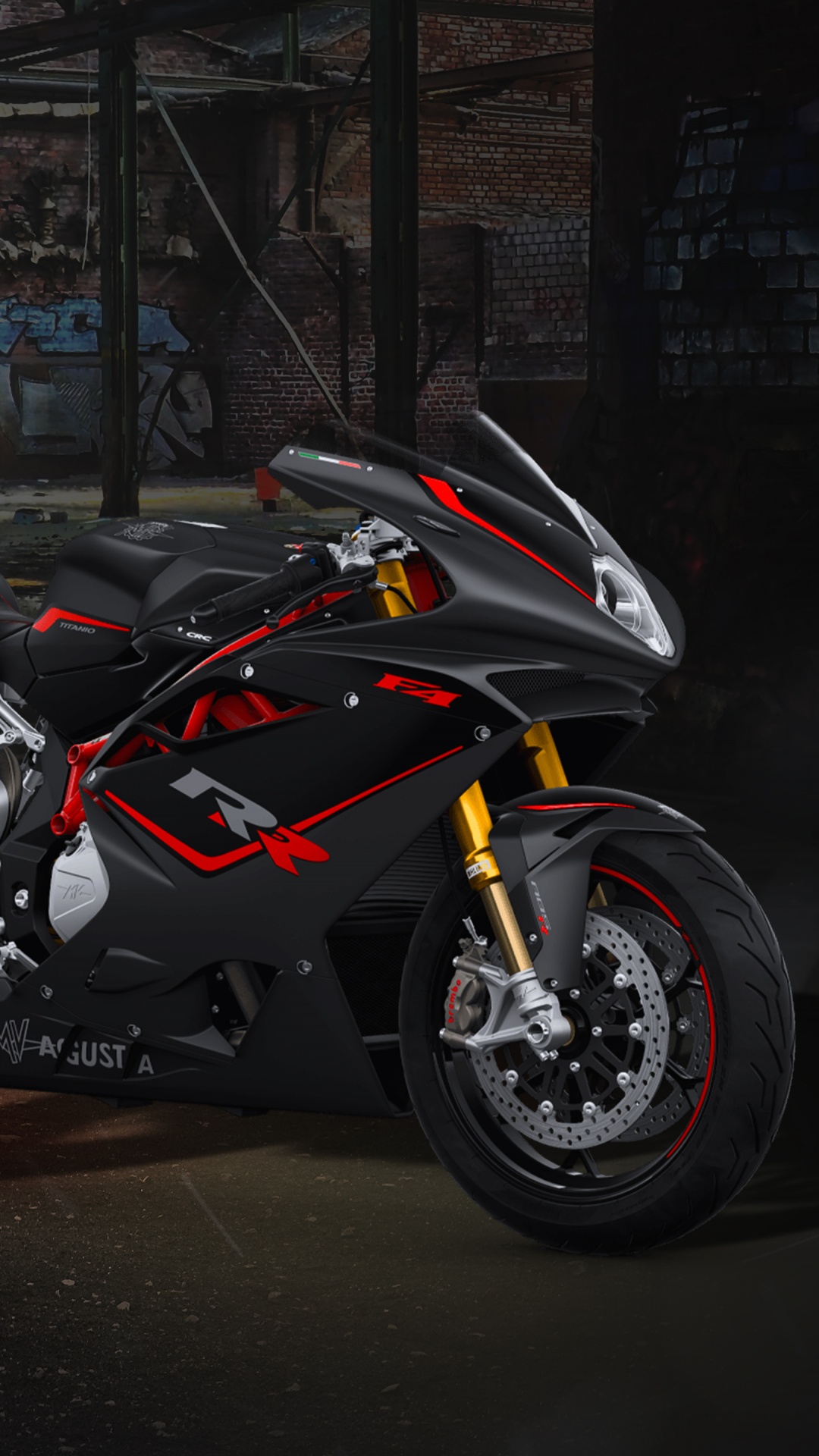 Red and Black Sports Bike Parked on Road During Daytime. Wallpaper in 1080x1920 Resolution