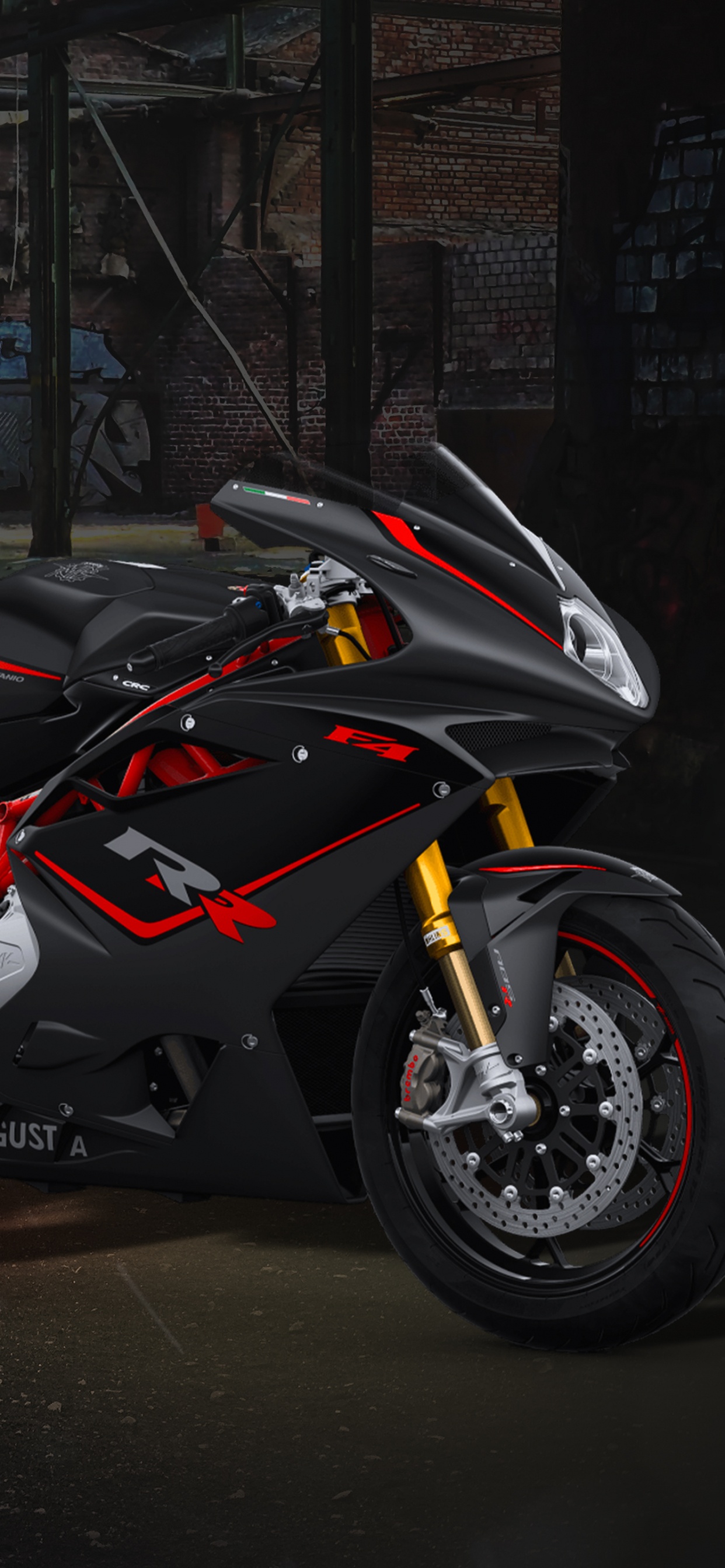 Red and Black Sports Bike Parked on Road During Daytime. Wallpaper in 1242x2688 Resolution
