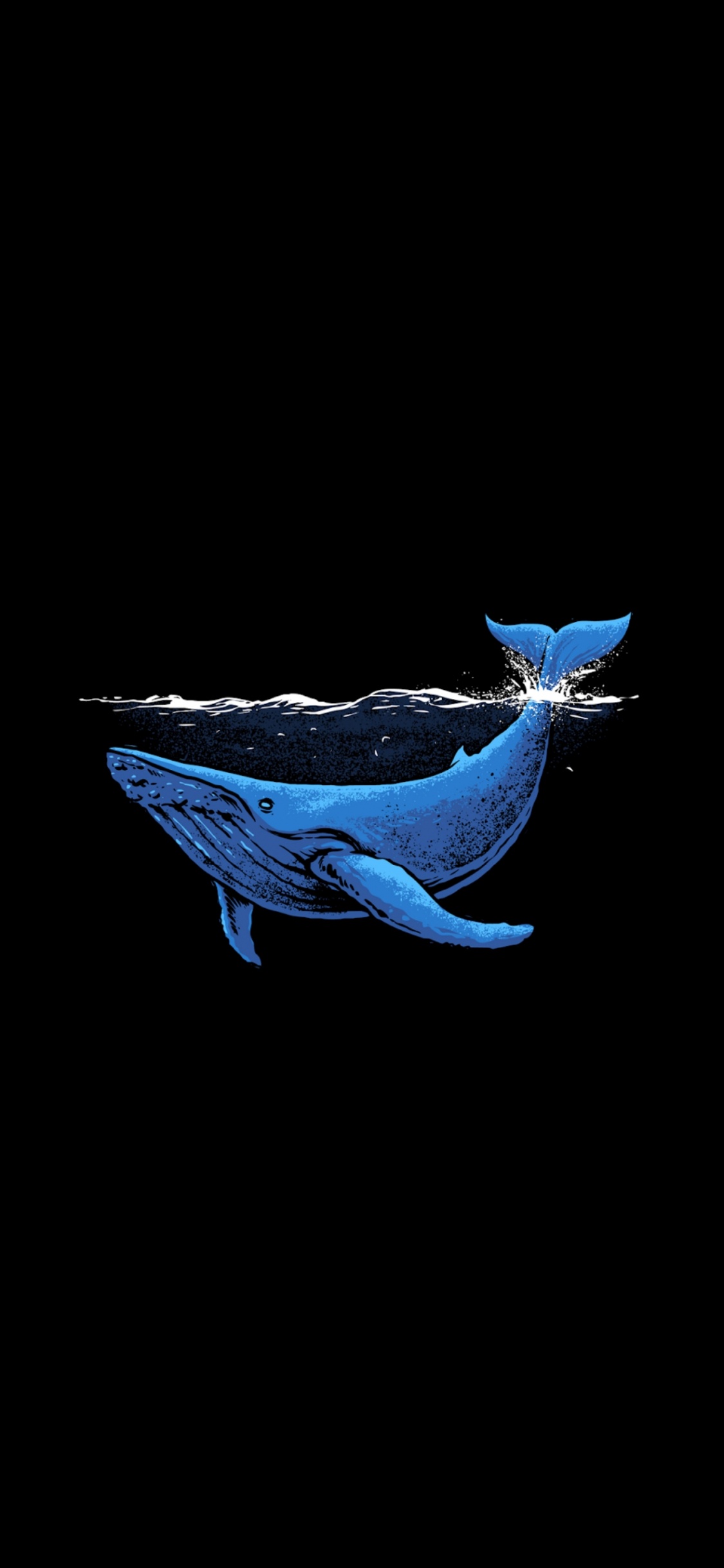 Blue whale, whale, minimalist phone, liquid, Finn