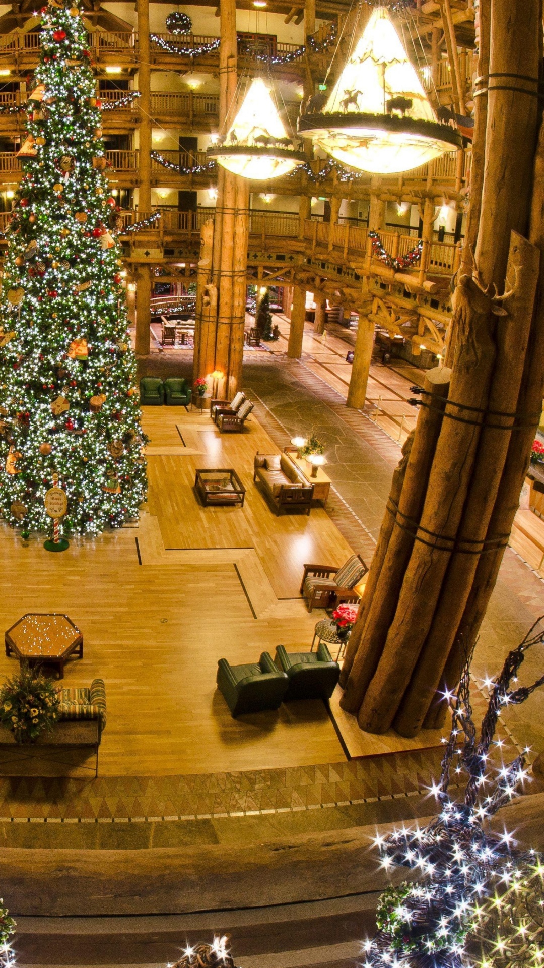 Christmas, Christmas Decoration, Tree, Shopping Mall, Lobby. Wallpaper in 1080x1920 Resolution