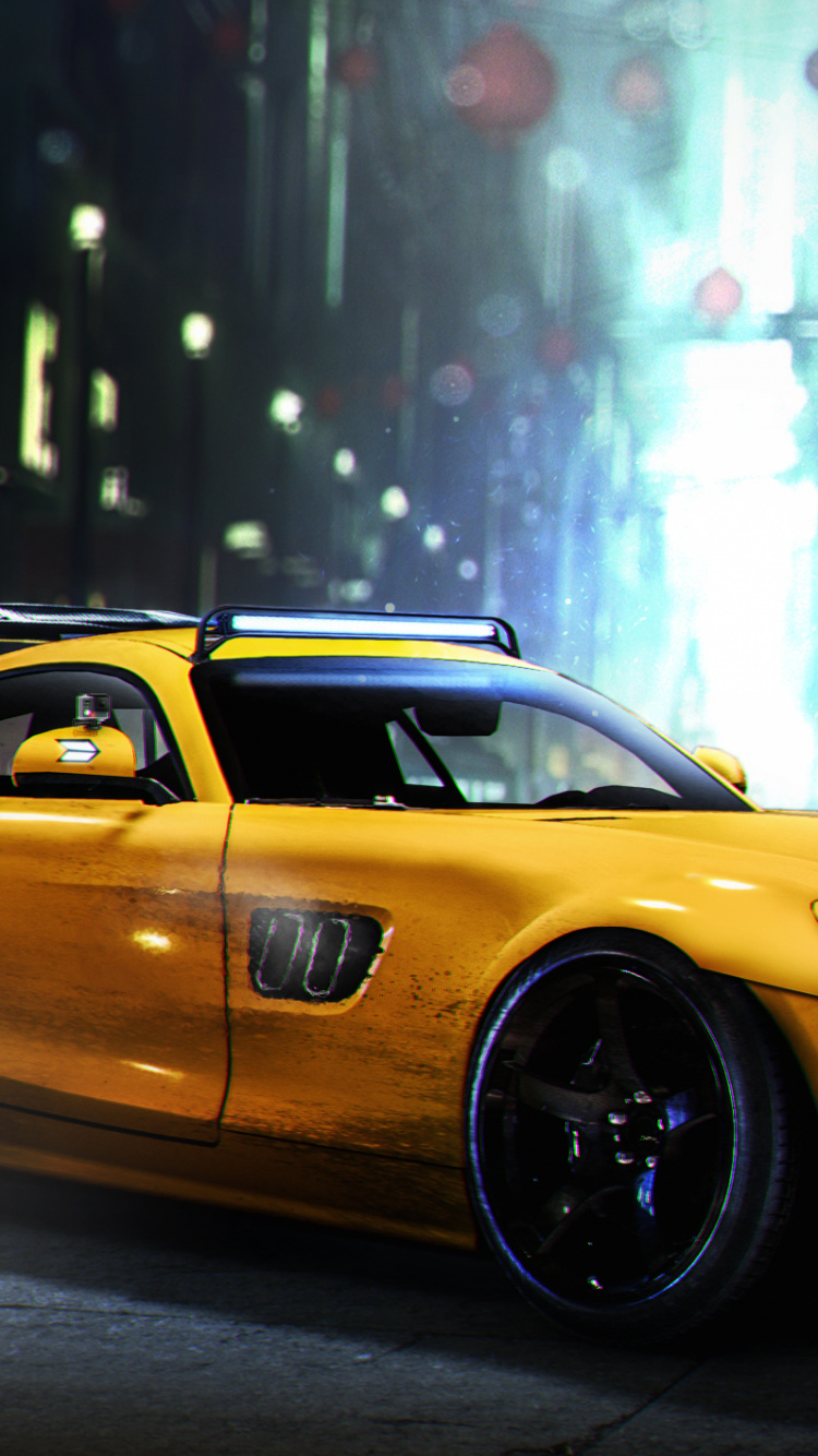 Gelber Porsche 911 Tagsüber Unterwegs. Wallpaper in 750x1334 Resolution