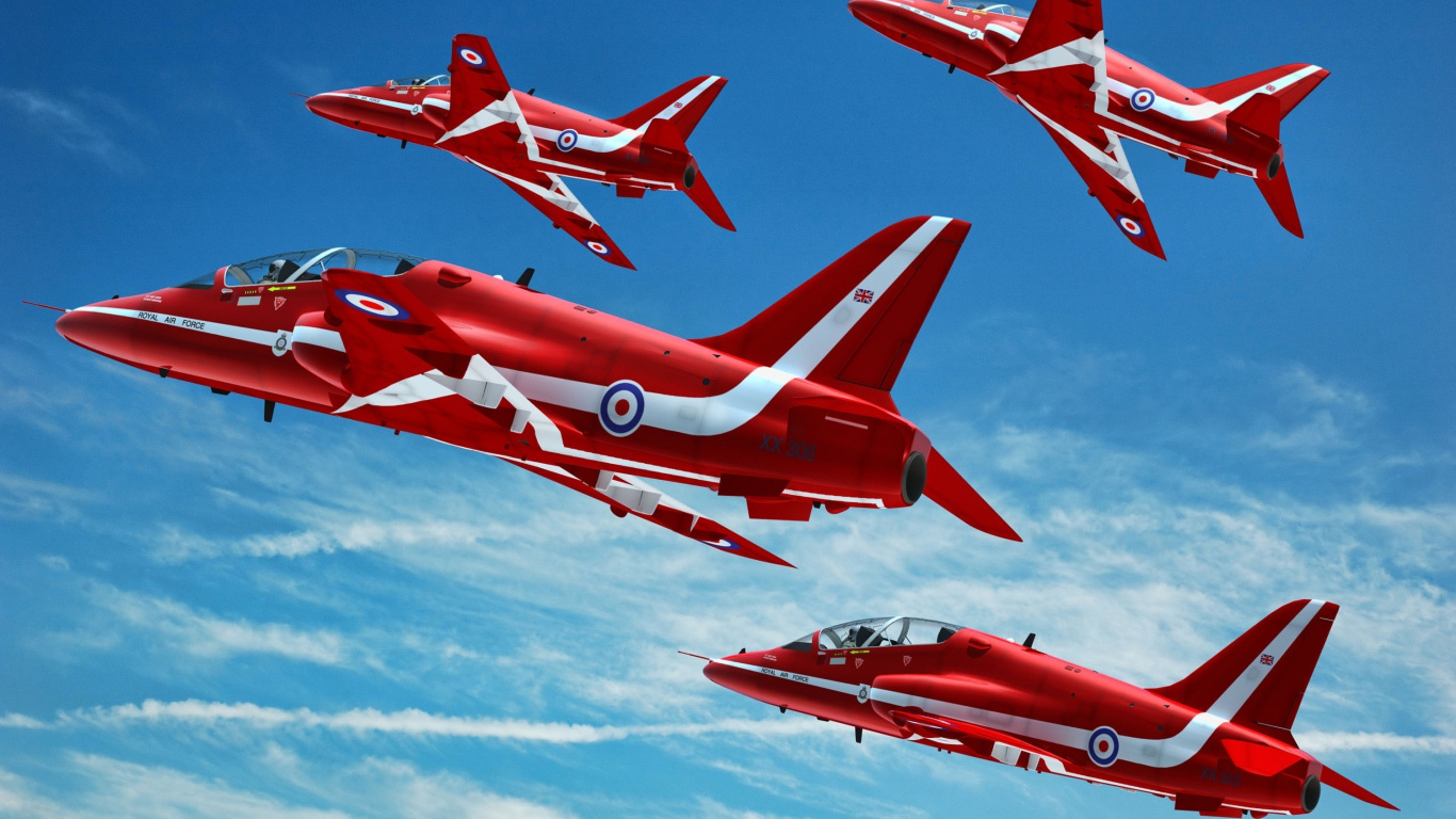 Red Jet Plane in Mid Air During Daytime. Wallpaper in 1366x768 Resolution