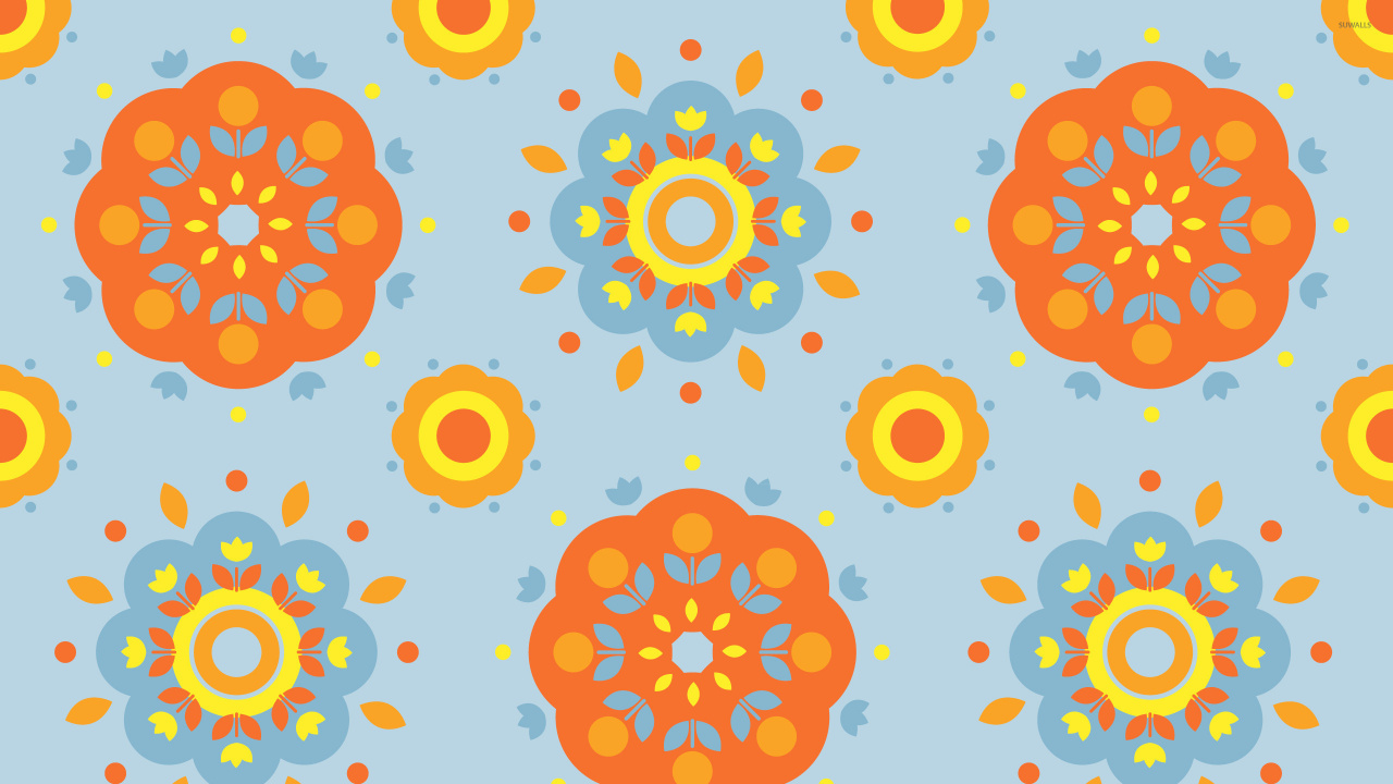 Ilustración Floral Amarilla y Naranja. Wallpaper in 1280x720 Resolution