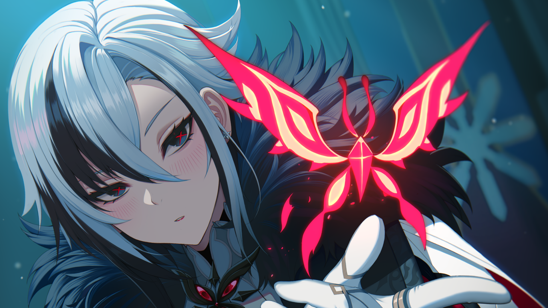 Arlecchino Genshin Auswirkungen, Genshin Auswirkungen, Erwecke Törichte Vorboten, Dumm, Kolumbine. Wallpaper in 1920x1080 Resolution