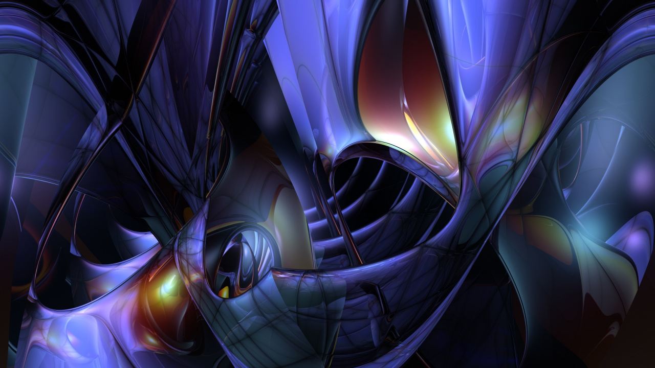 Illustration Abstraite Bleue et Jaune. Wallpaper in 1280x720 Resolution