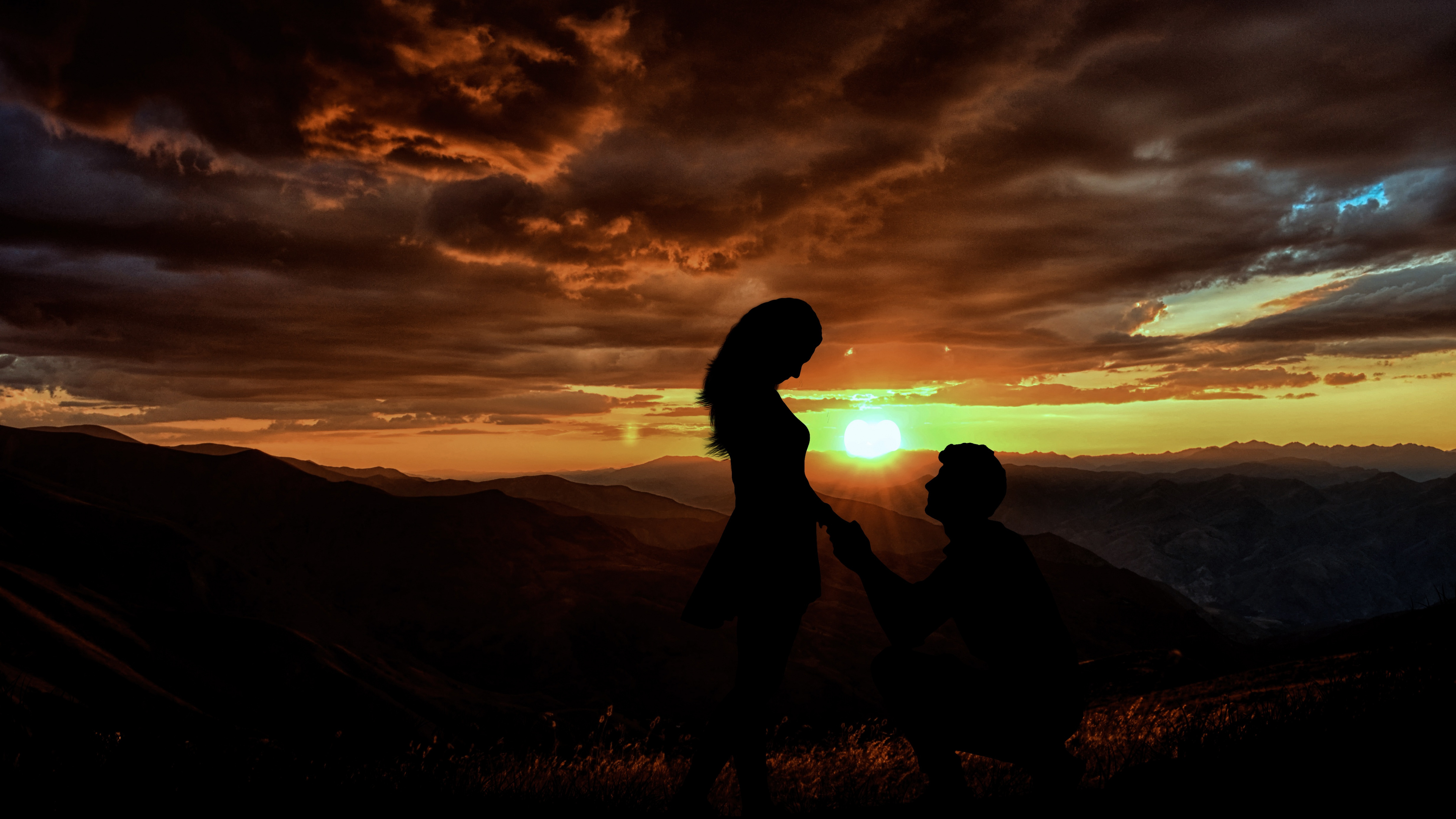 Puesta, La Gente en la Naturaleza, Mañana, Romanticismo, Proponer Día. Wallpaper in 3840x2160 Resolution