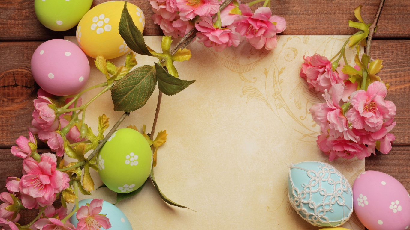 Easter Egg, Easter, Flower, Blahoelanie, Holiday. Wallpaper in 1366x768 Resolution