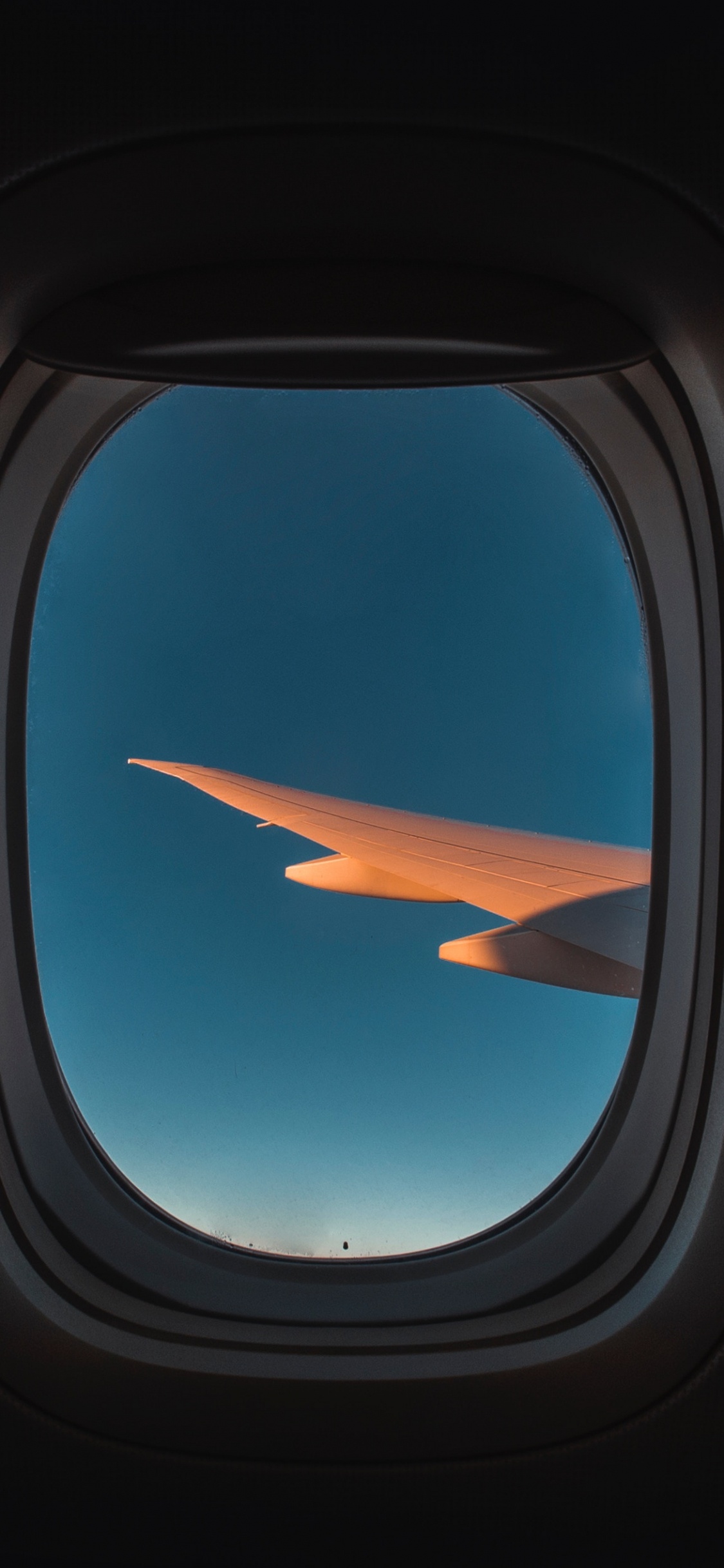 Ventana de Avión Azul y Blanco. Wallpaper in 1125x2436 Resolution