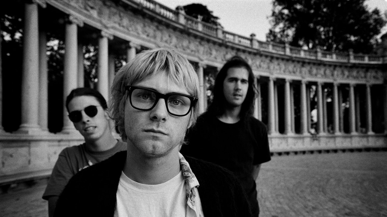 Nirvana, Blanco, Negro, Gafas, Gafas de Sol. Wallpaper in 1280x720 Resolution