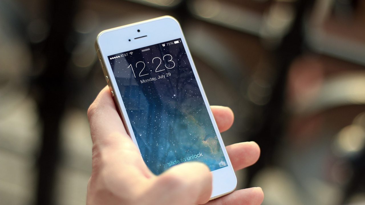 Person Holding White Iphone 5. Wallpaper in 1280x720 Resolution