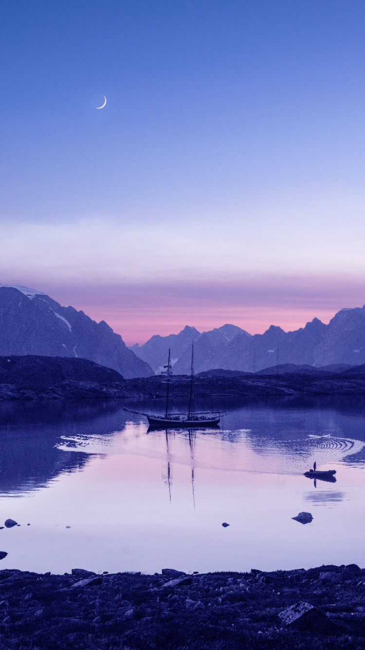 Blue, Nature, Natural Landscape, Reflection, Water. Wallpaper in 750x1334 Resolution