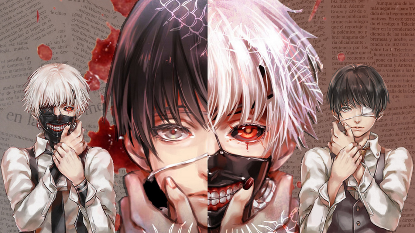 Weißhaariger Männlicher Anime-Charakter. Wallpaper in 1366x768 Resolution