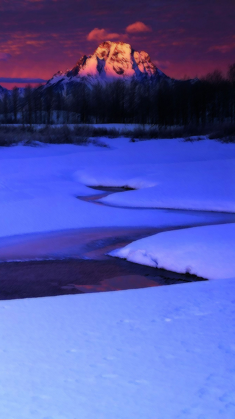 Campo Cubierto de Nieve Durante el Día. Wallpaper in 750x1334 Resolution