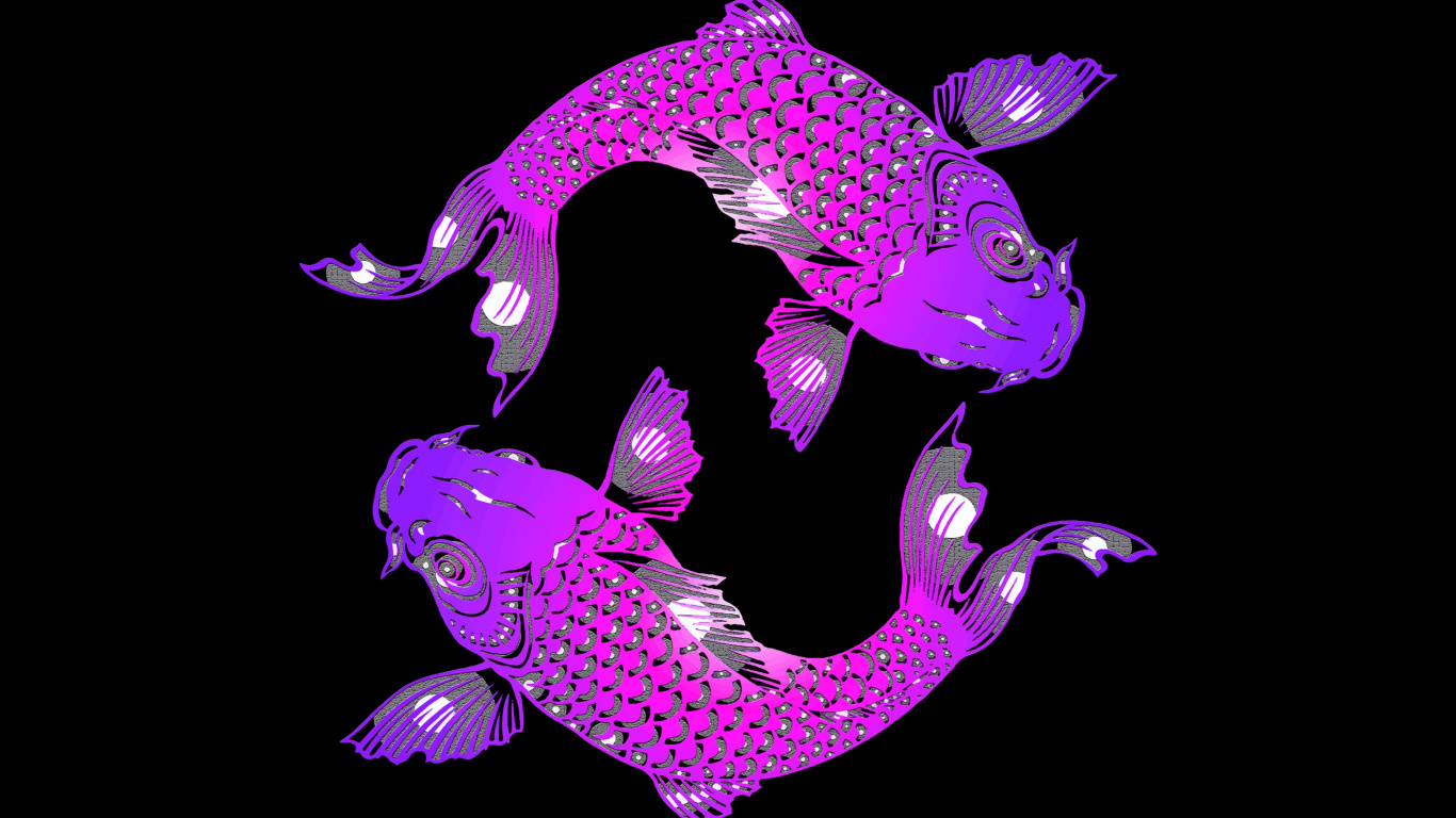 Illustration de Dragon Violet et Vert. Wallpaper in 1366x768 Resolution