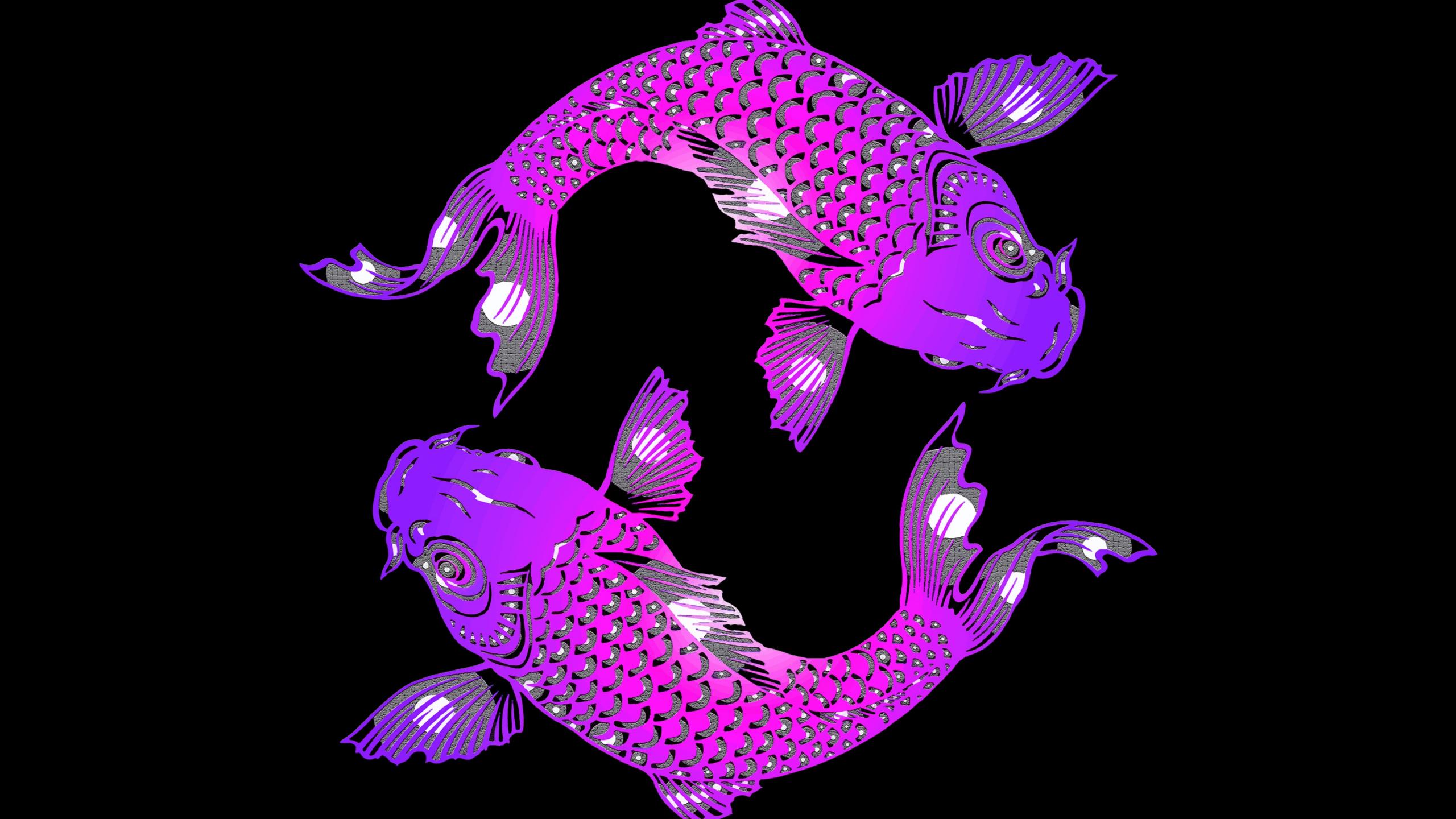 Illustration de Dragon Violet et Vert. Wallpaper in 2560x1440 Resolution