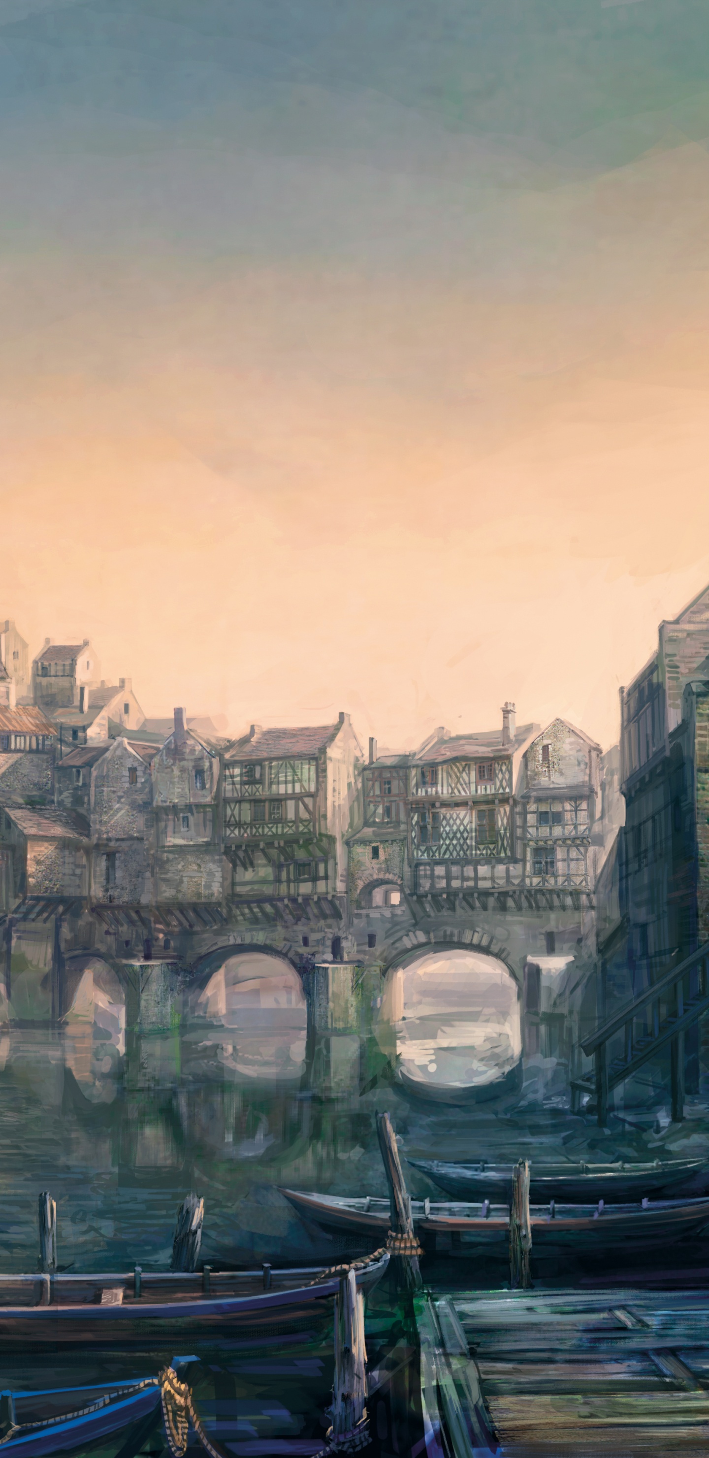 Edificio de Hormigón Marrón y Blanco Cerca Del Cuerpo de Agua Durante el Día. Wallpaper in 1440x2960 Resolution