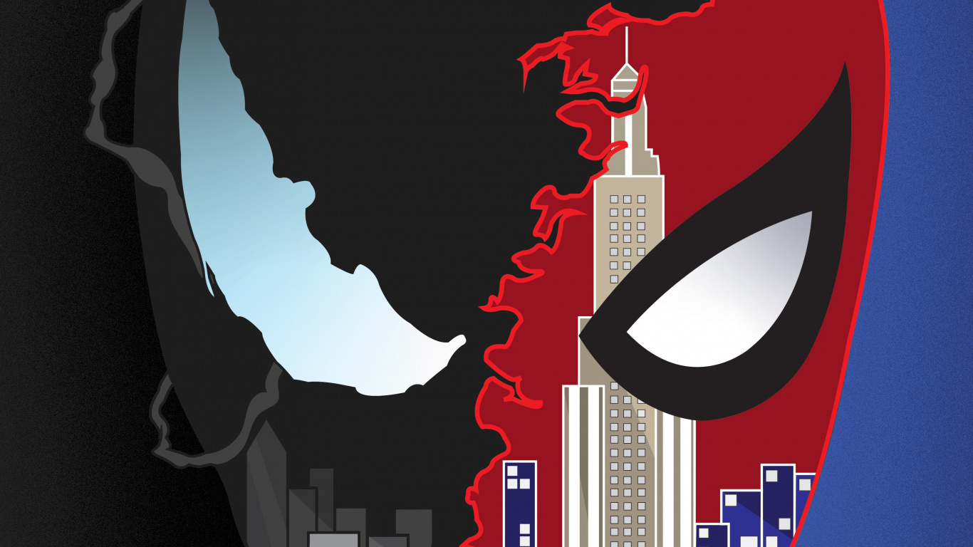 Spider-man, Venom, Art, Superhero, Musical Instrument. Wallpaper in 1366x768 Resolution