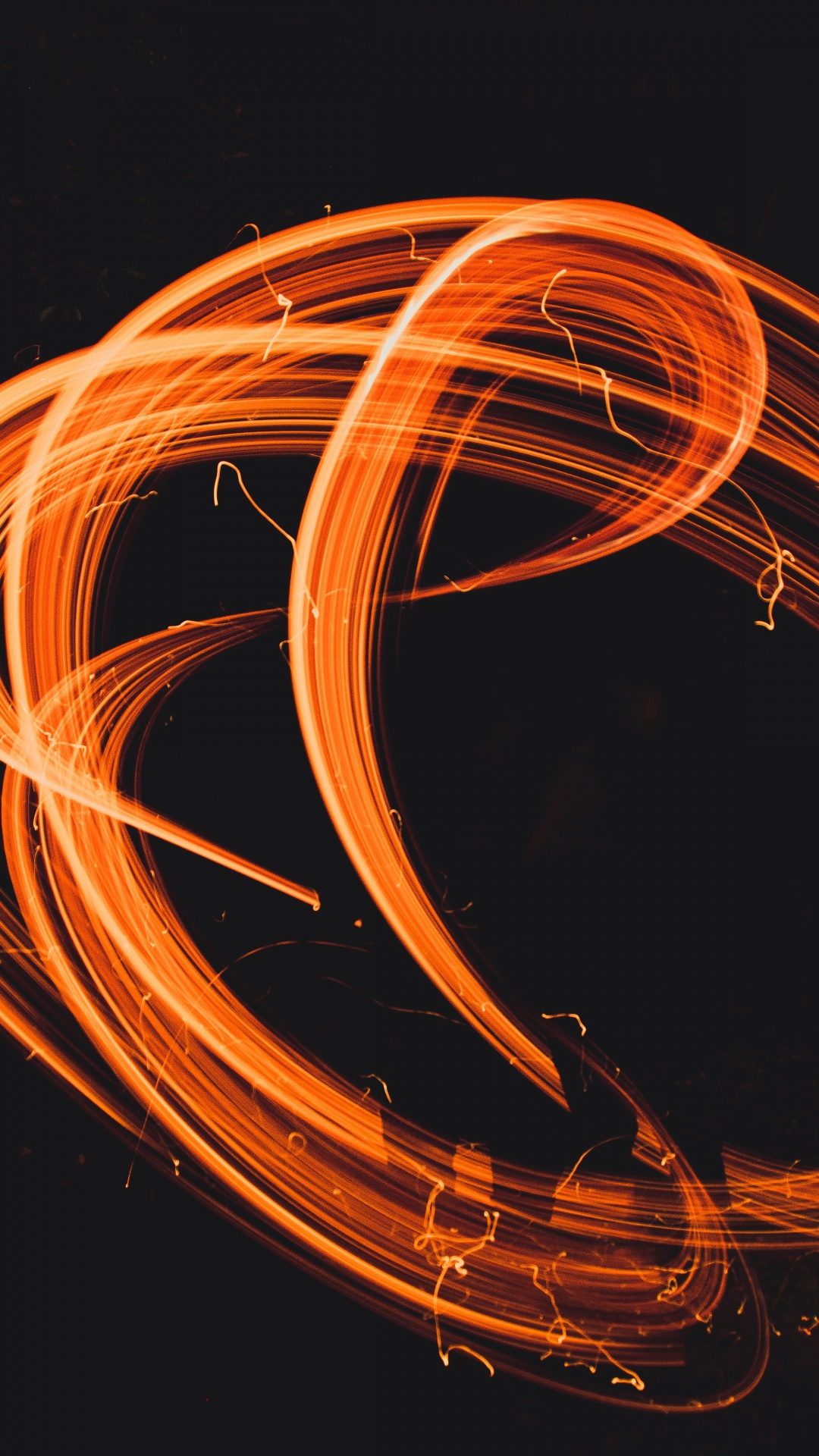 Orange and White Light Streaks. Wallpaper in 1080x1920 Resolution