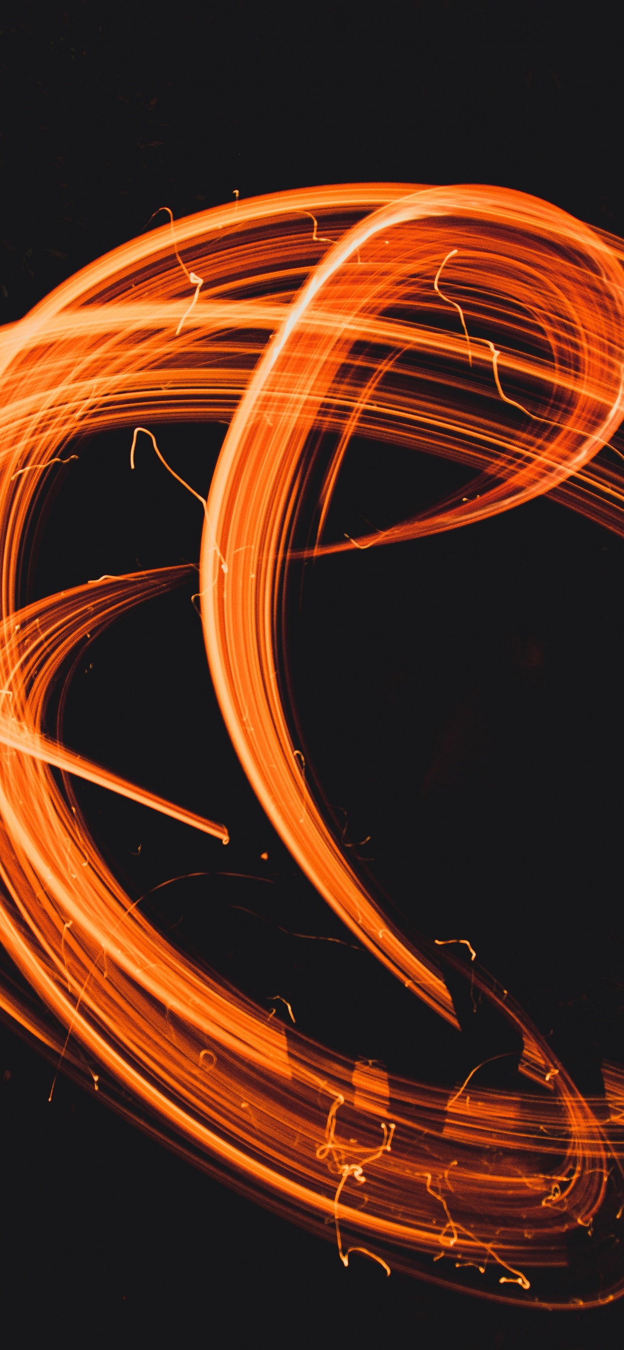 Orange and White Light Streaks. Wallpaper in 1242x2688 Resolution