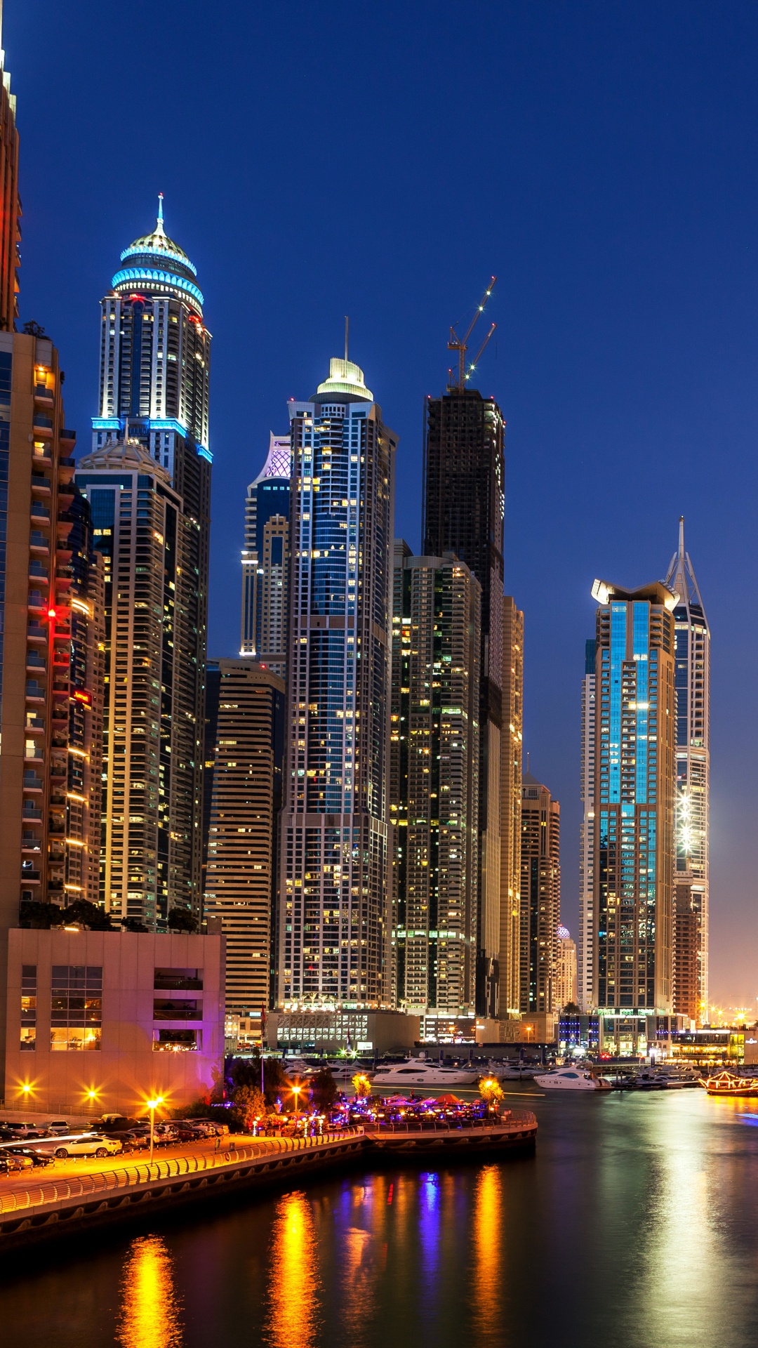 Skyline Der Stadt Bei Nacht Night. Wallpaper in 1080x1920 Resolution