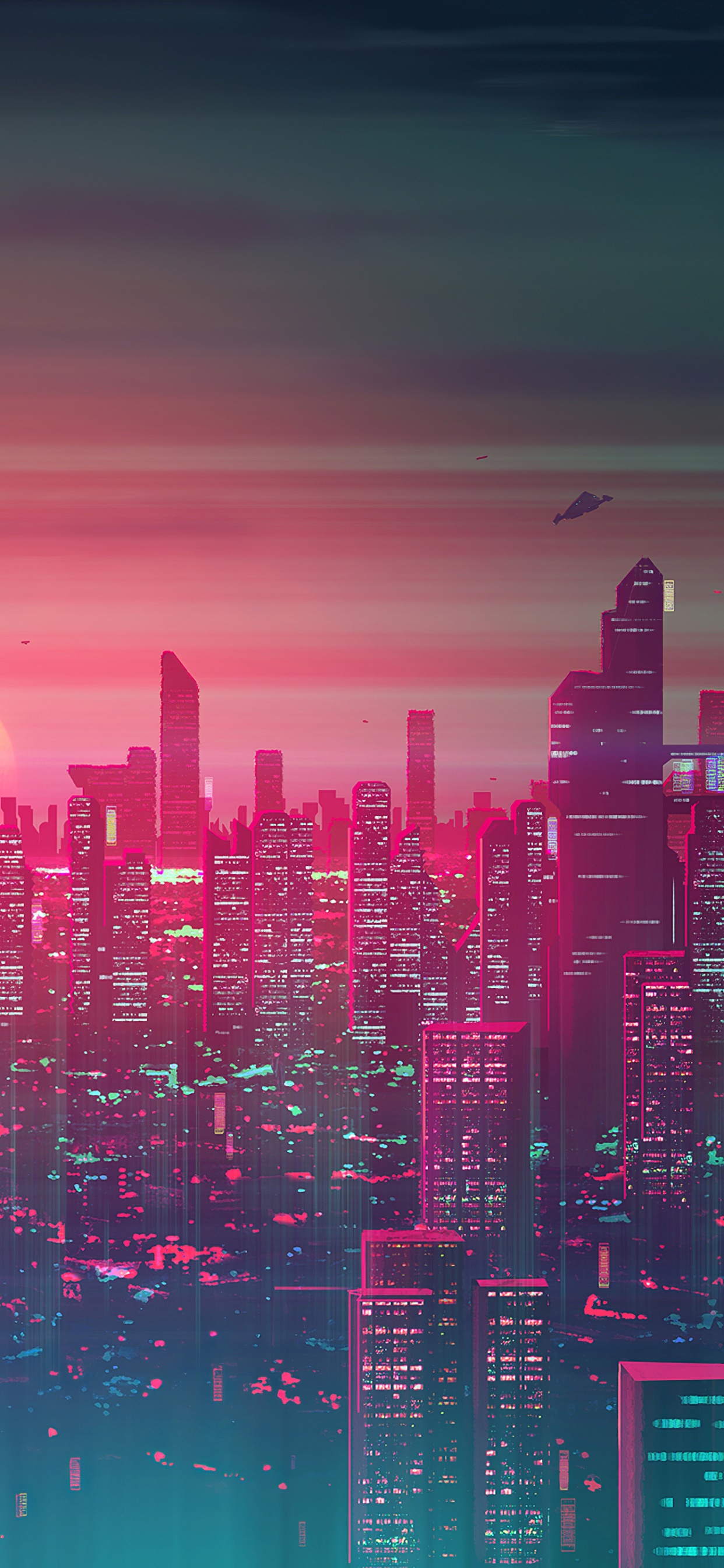 Horizon de la Ville Pendant la Nuit. Wallpaper in 1242x2688 Resolution