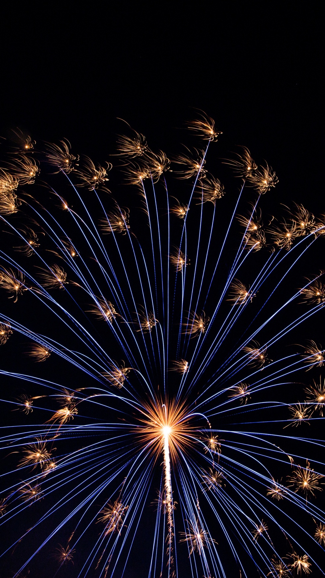 New Year, Fireworks, Darkness, New Years Day, Night. Wallpaper in 1080x1920 Resolution