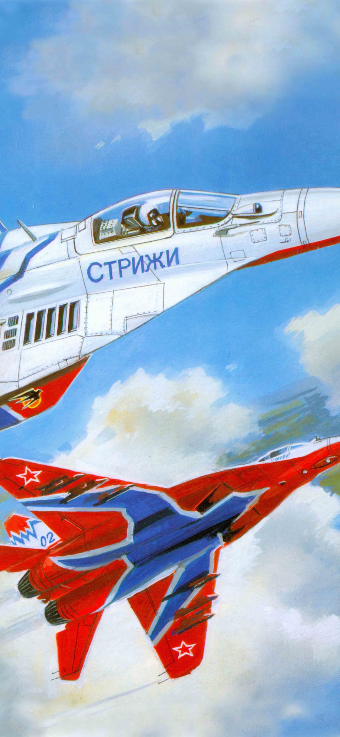 Avion à Réaction Blanc Rouge et Bleu. Wallpaper in 1125x2436 Resolution