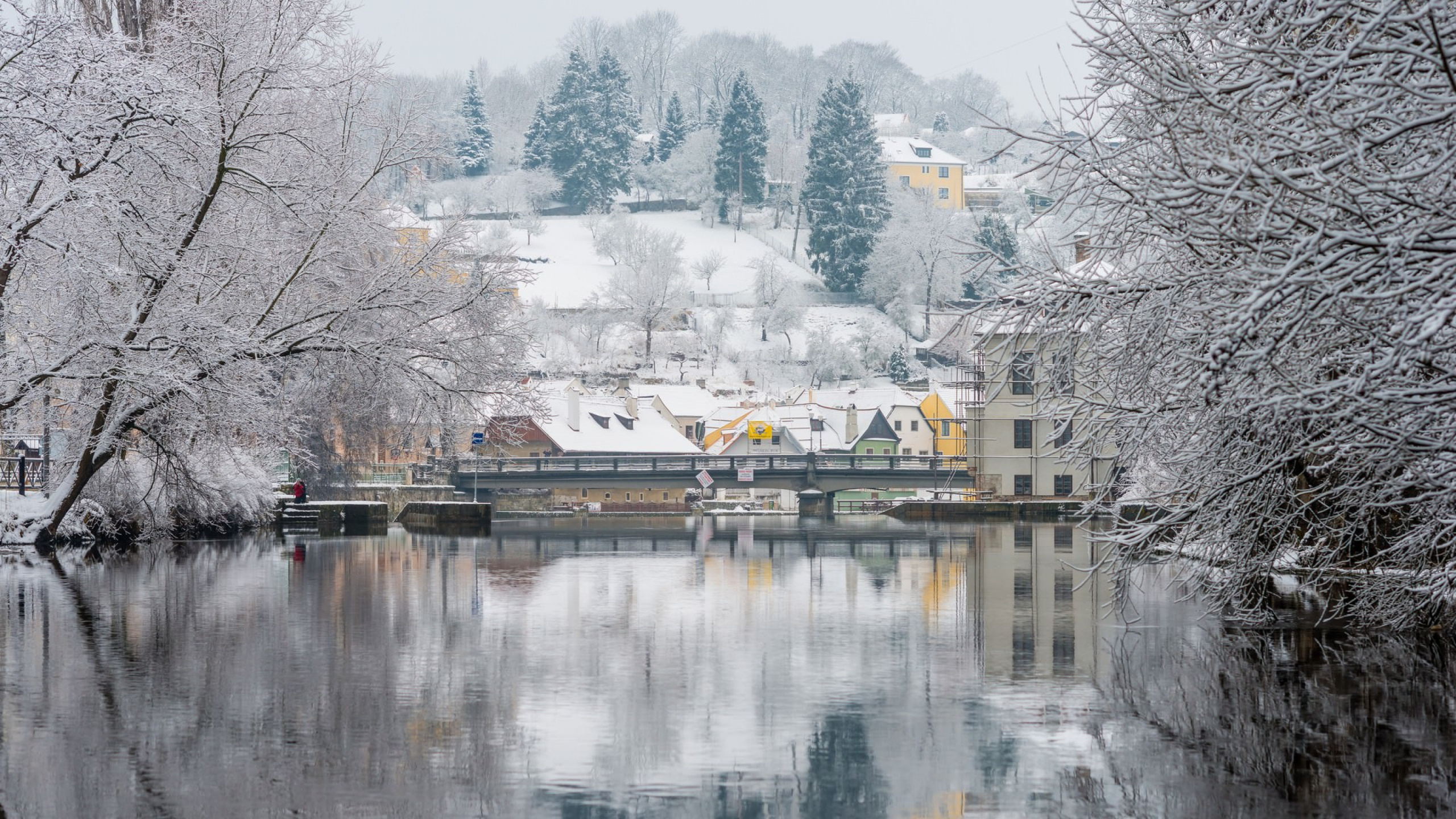 Braunes Und Weißes Haus in Der Nähe Eines Gewässers Tagsüber. Wallpaper in 2560x1440 Resolution