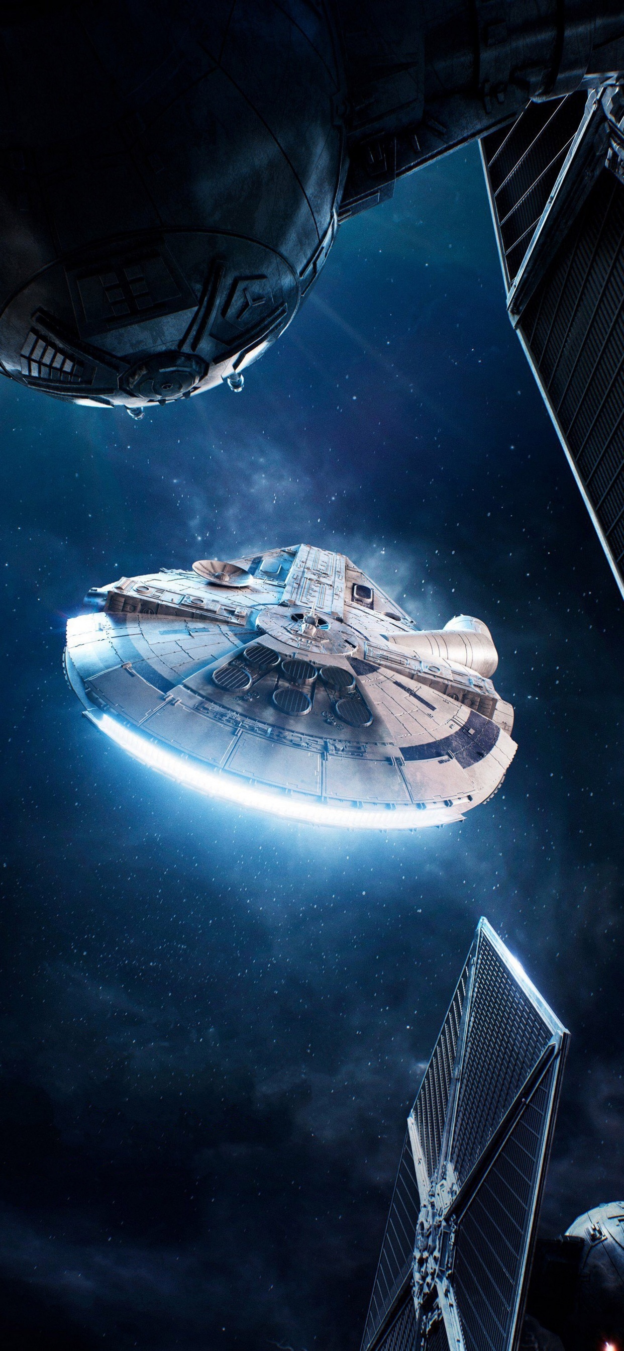 Millennium Falcon, Star Wars, Vaisseau, Gaz, Espace. Wallpaper in 1242x2688 Resolution