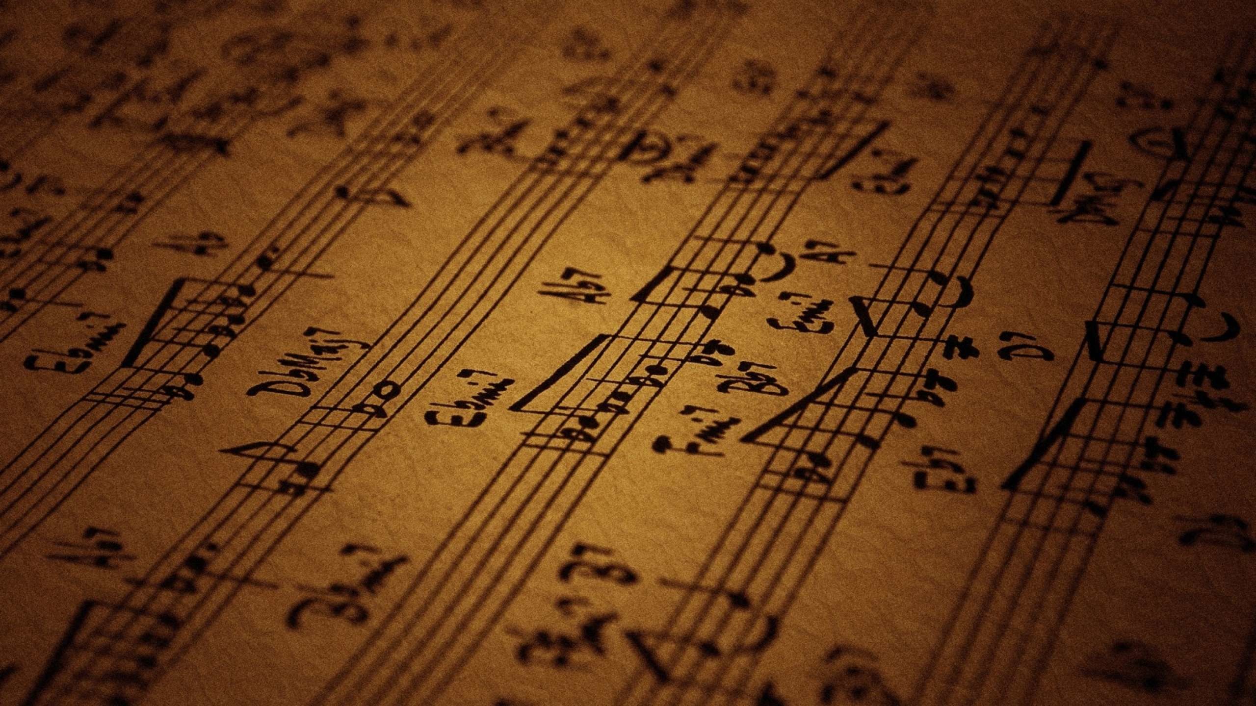 Musikalische Note, Noten, Musik, Text, Handschrift. Wallpaper in 2560x1440 Resolution