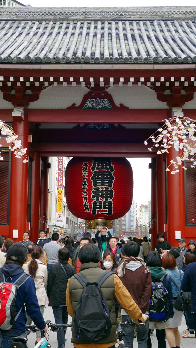People Standing Near Red and White Temple During Daytime. Wallpaper in 750x1334 Resolution