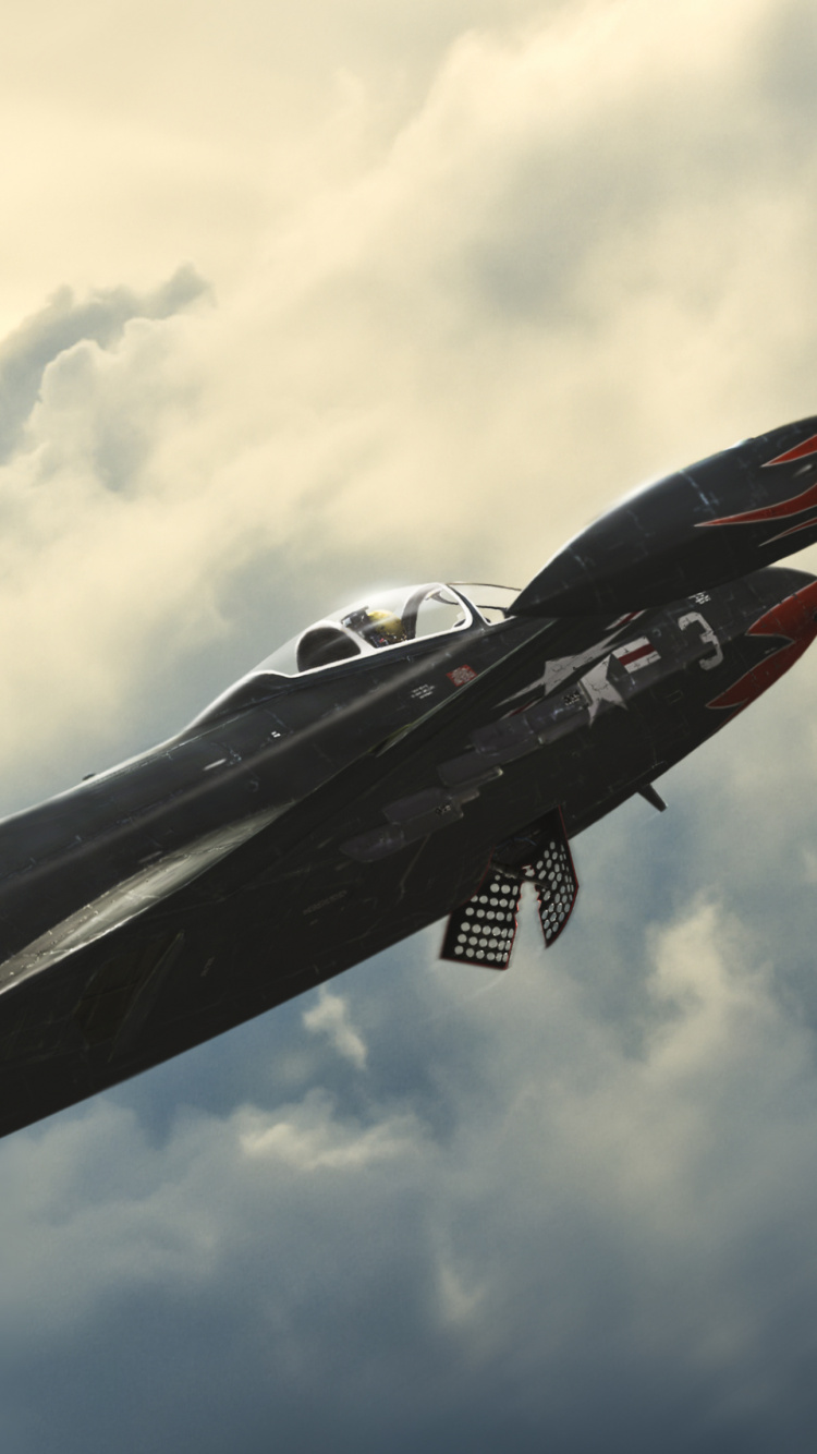 Aircraft, Airplane, Military Aircraft, Aviation, Grumman F9F Panther. Wallpaper in 750x1334 Resolution