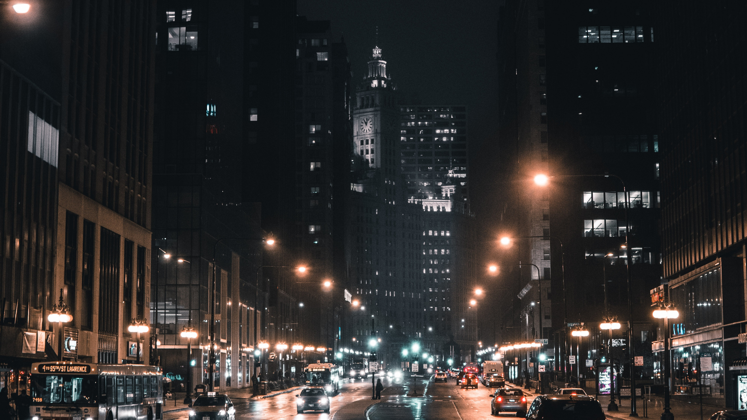 Voitures Sur Route Pendant la Nuit. Wallpaper in 2560x1440 Resolution