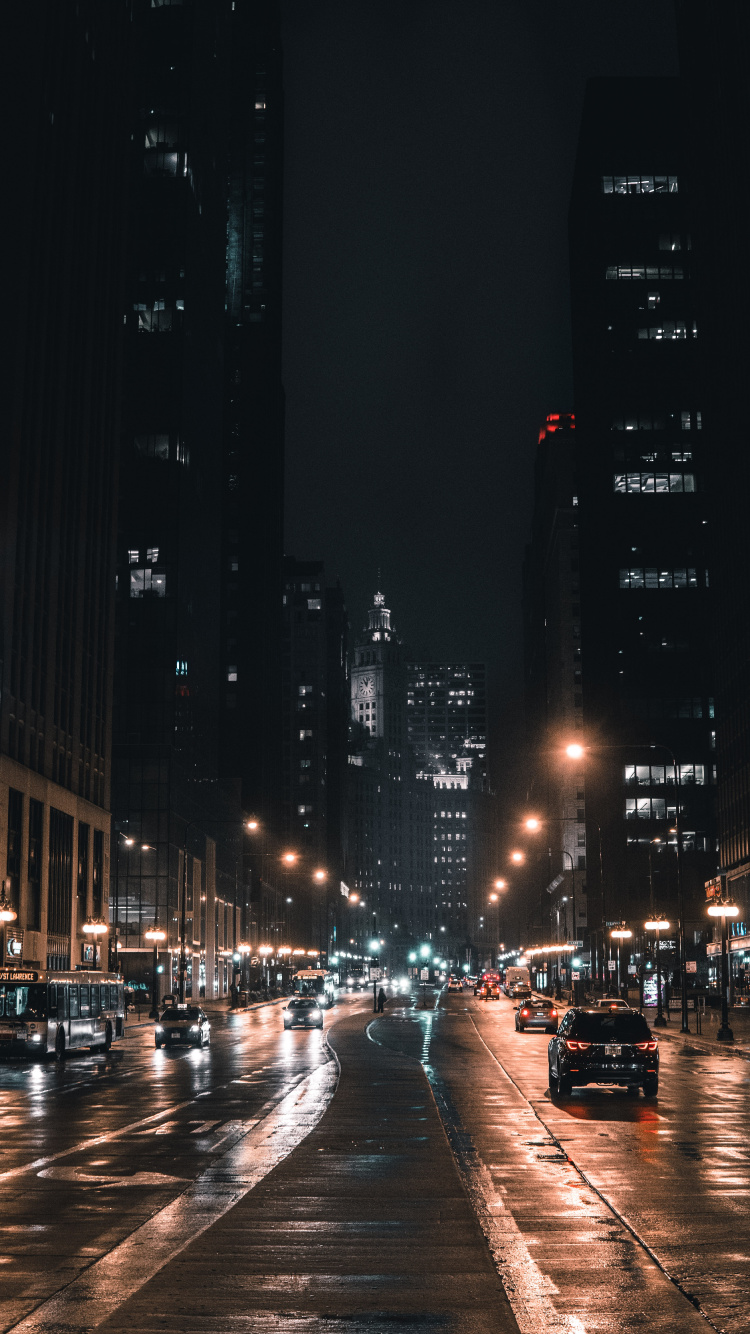 Cars on Road During Night Time. Wallpaper in 750x1334 Resolution