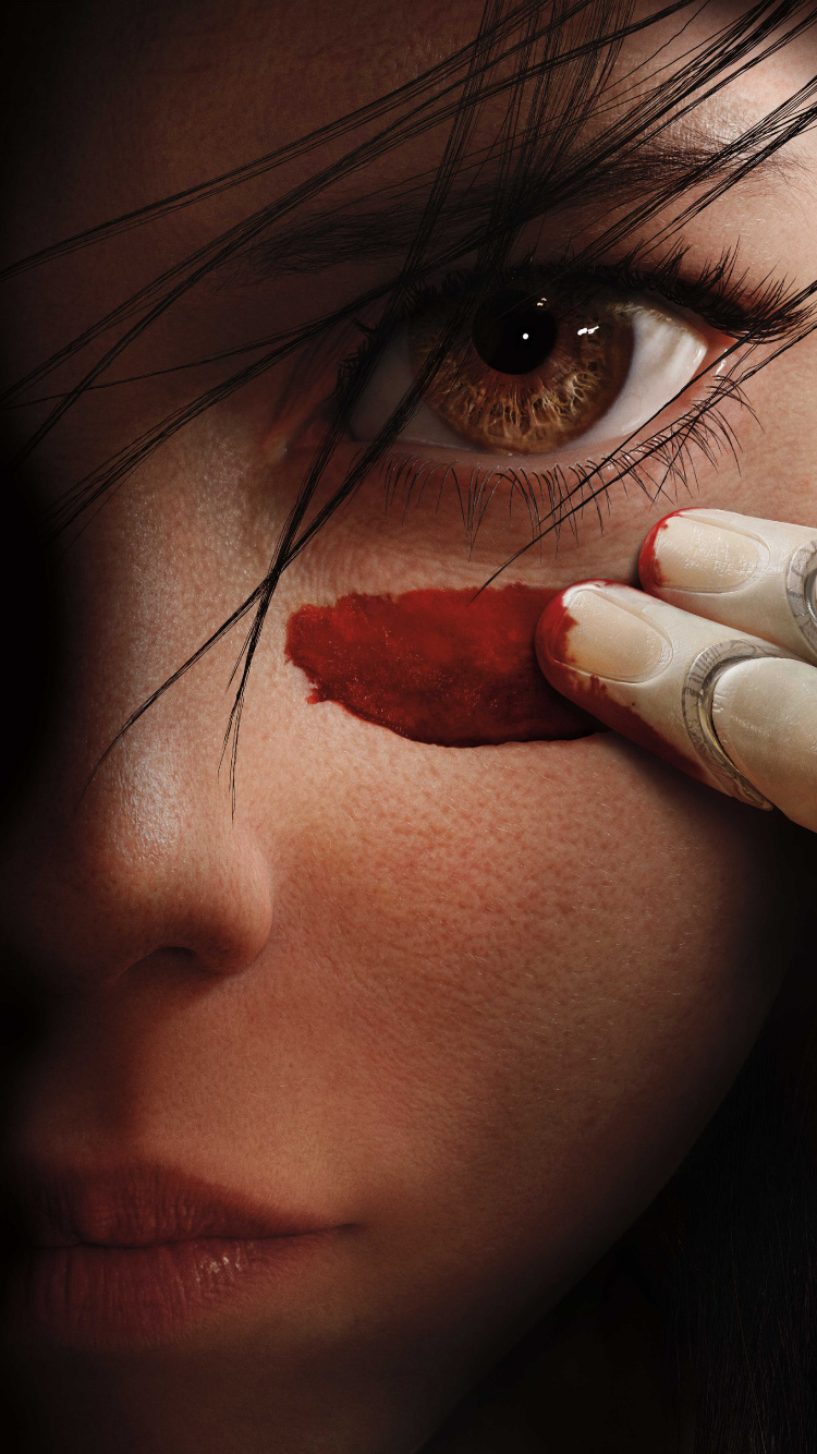 Woman With Red Lipstick and White Eye Shadow. Wallpaper in 750x1334 Resolution