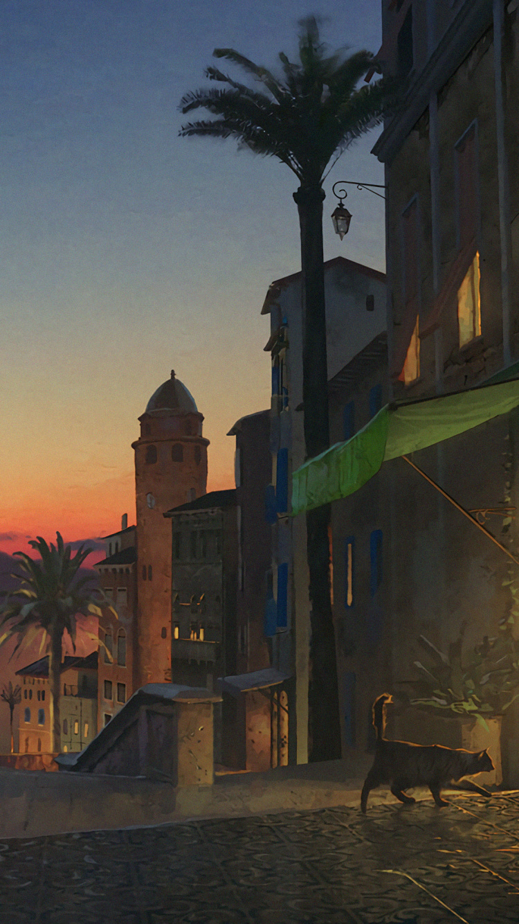 Brown Wooden Bench Near Green Trees During Sunset. Wallpaper in 750x1334 Resolution