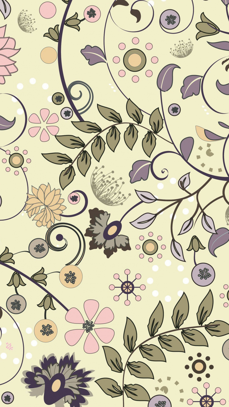 剪贴画的, 矢量图形, 花卉设计, 淡紫色的, 花安排 壁纸 750x1334 允许