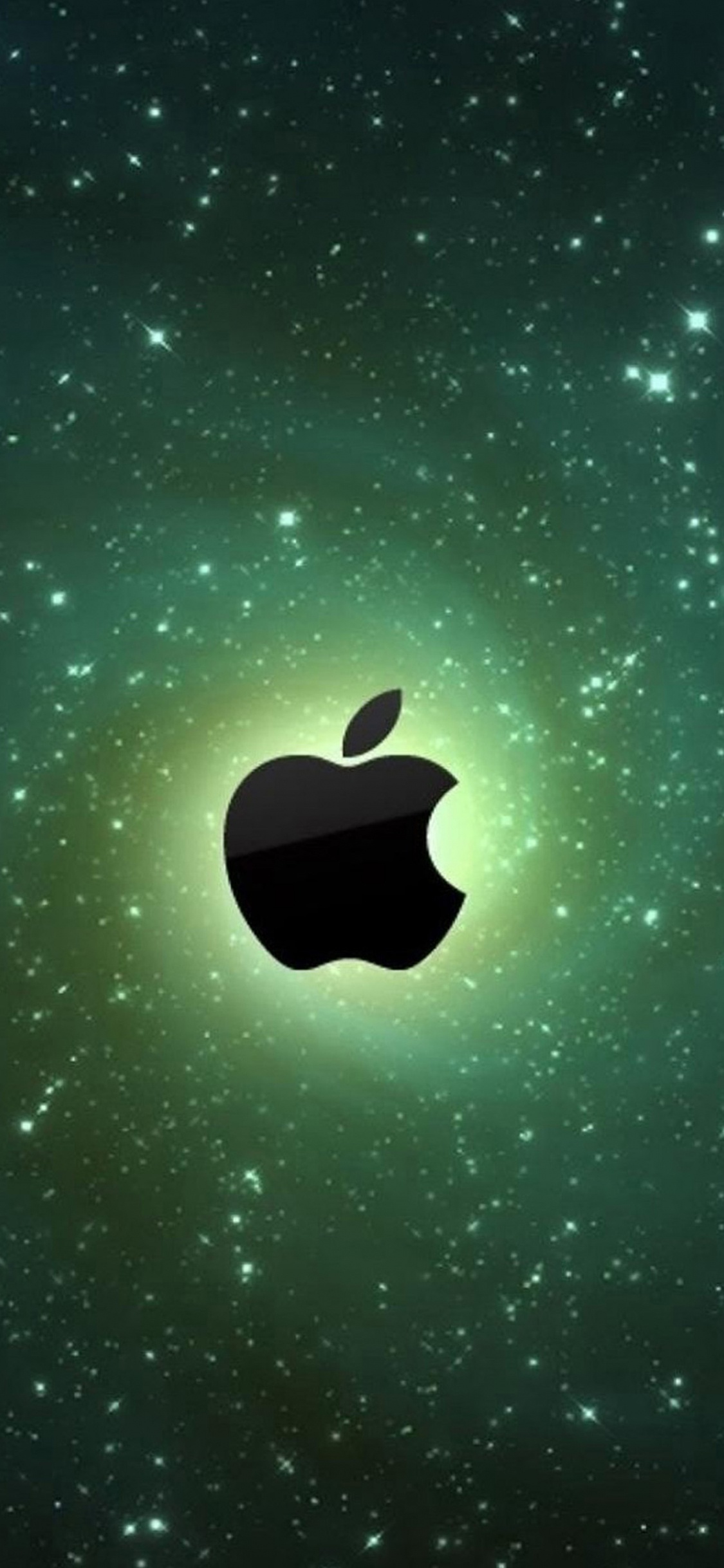Apple, Graphics, Green, Atmosphere, Illustration. Wallpaper in 1125x2436 Resolution