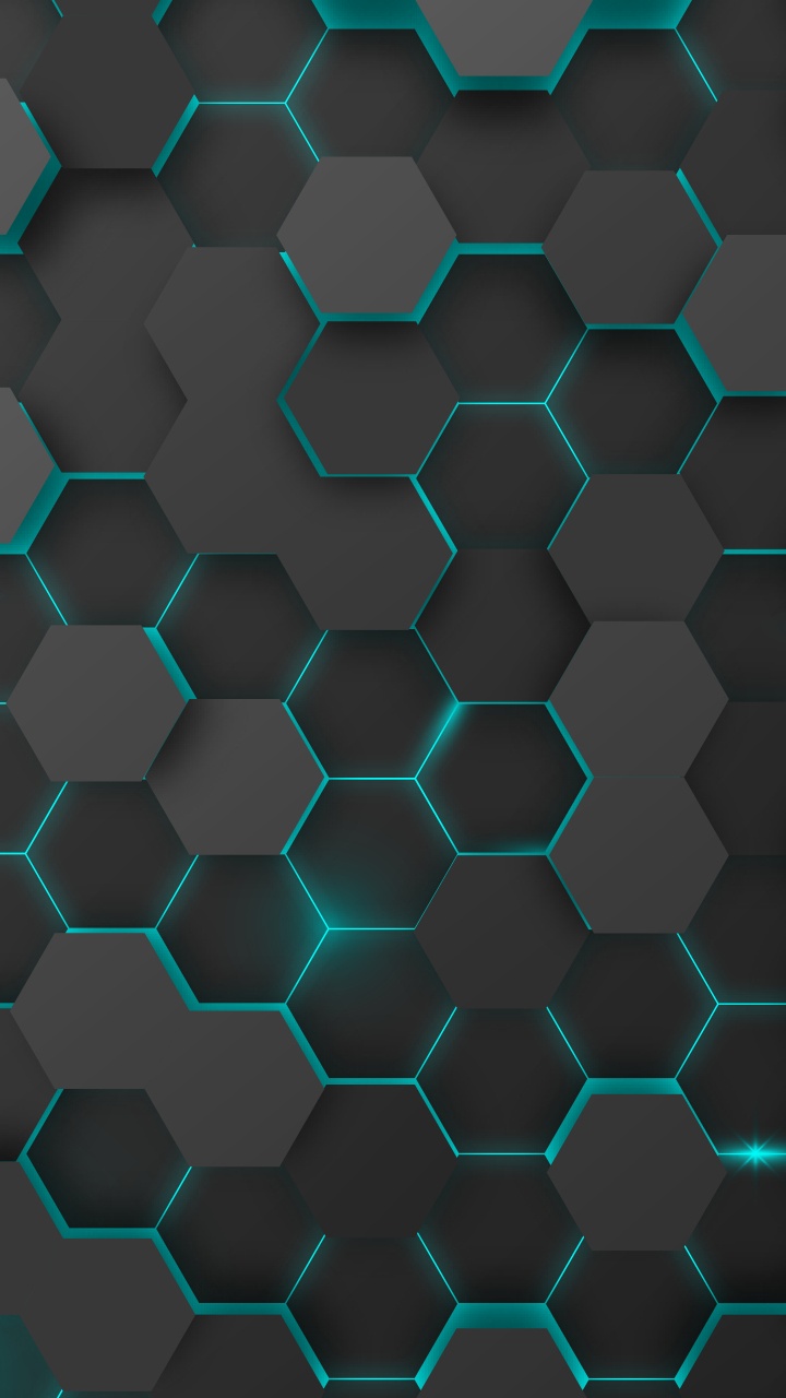 Hexagon, Honeycomb, Azure, Line, Aqua. Wallpaper in 720x1280 Resolution