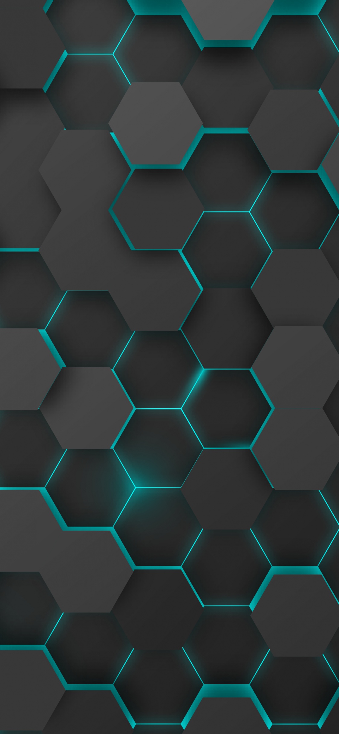 Hexágono, Azure, Fila, Aqua, Material Propiedad. Wallpaper in 1125x2436 Resolution