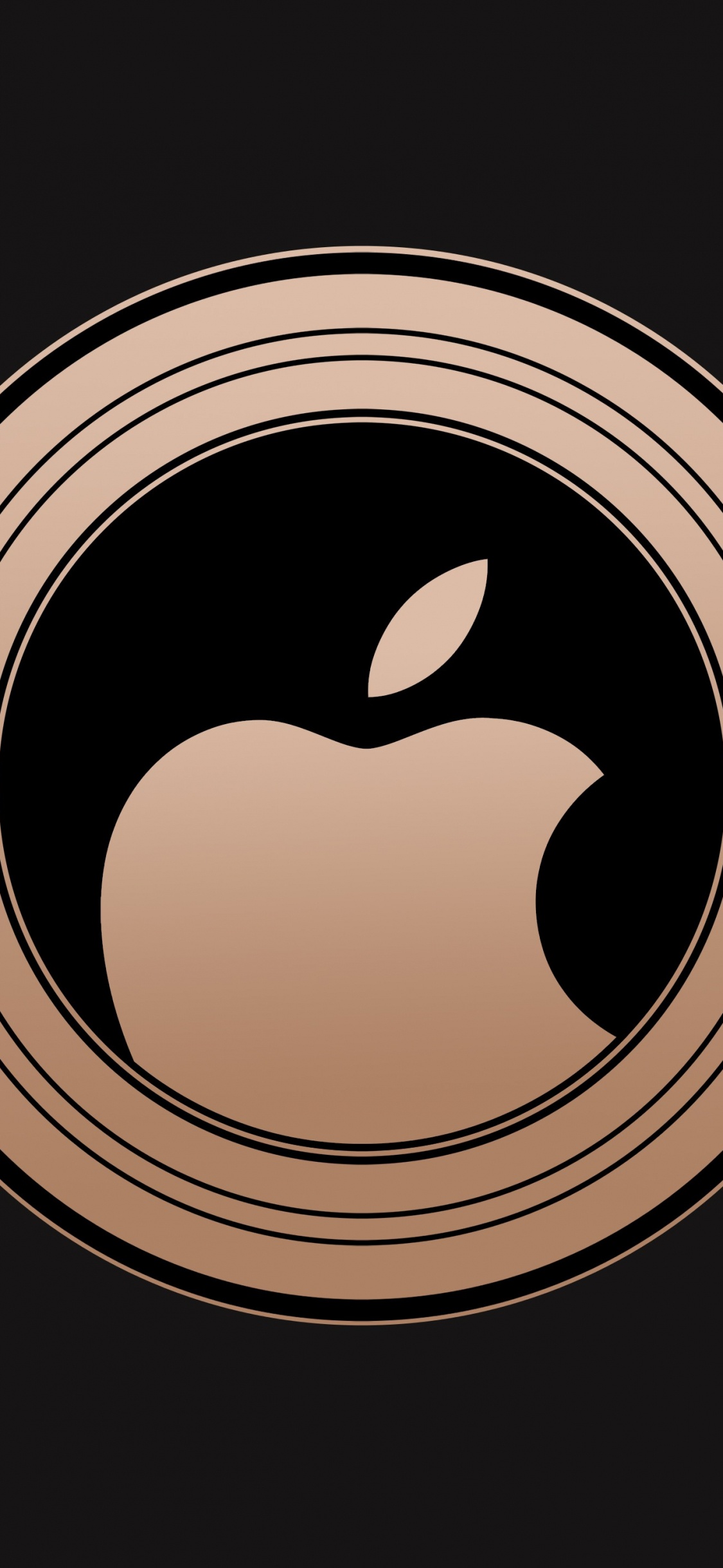 Apple, Logo, Circle, Symbol, Graphics. Wallpaper in 1125x2436 Resolution