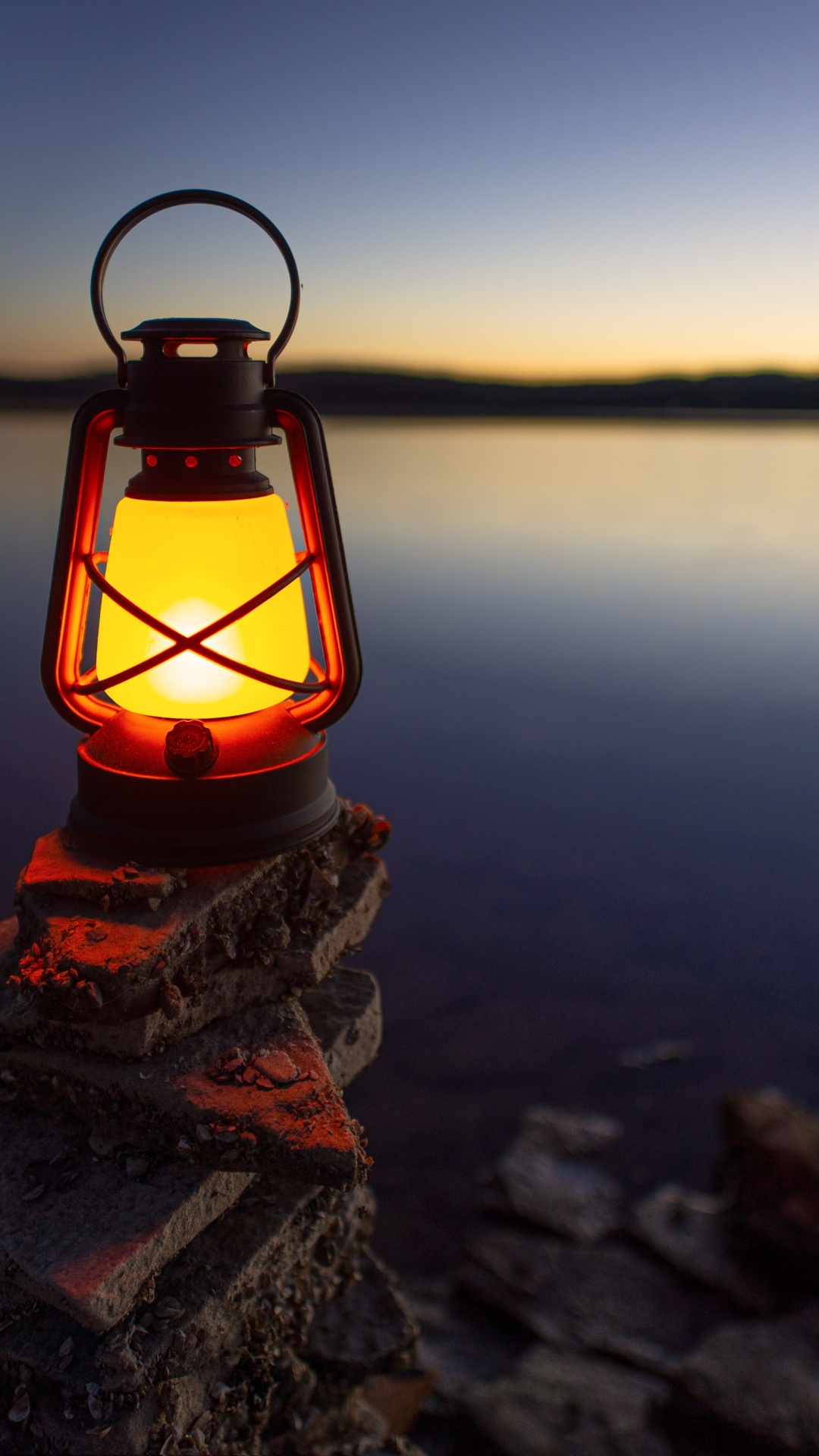 冷静, 地平线, 反射, 晚上, 日落 壁纸 1080x1920 允许