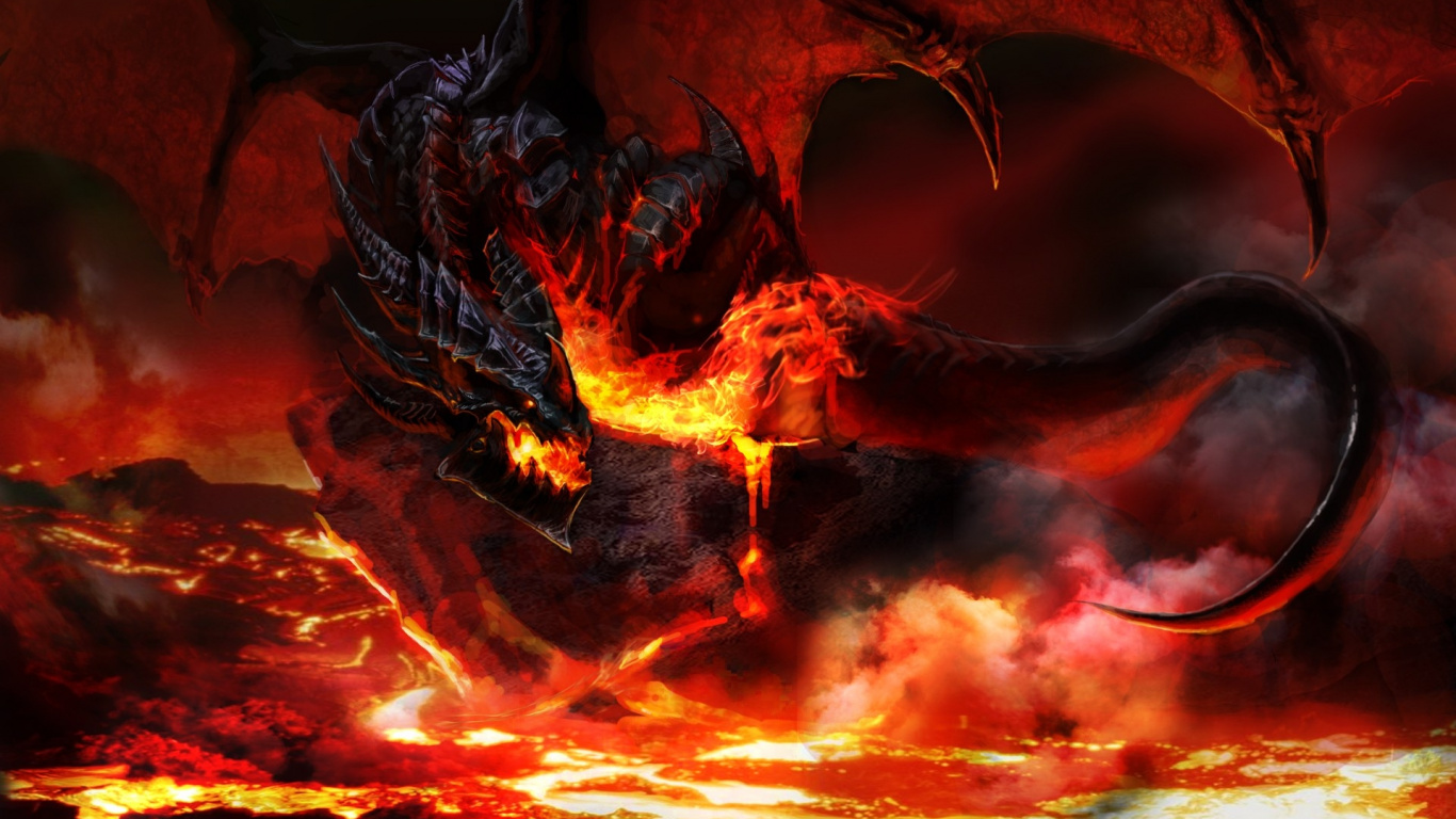 龙, 热, 尾巴, 虚构的人物, 世界的魔兽 壁纸 1366x768 允许
