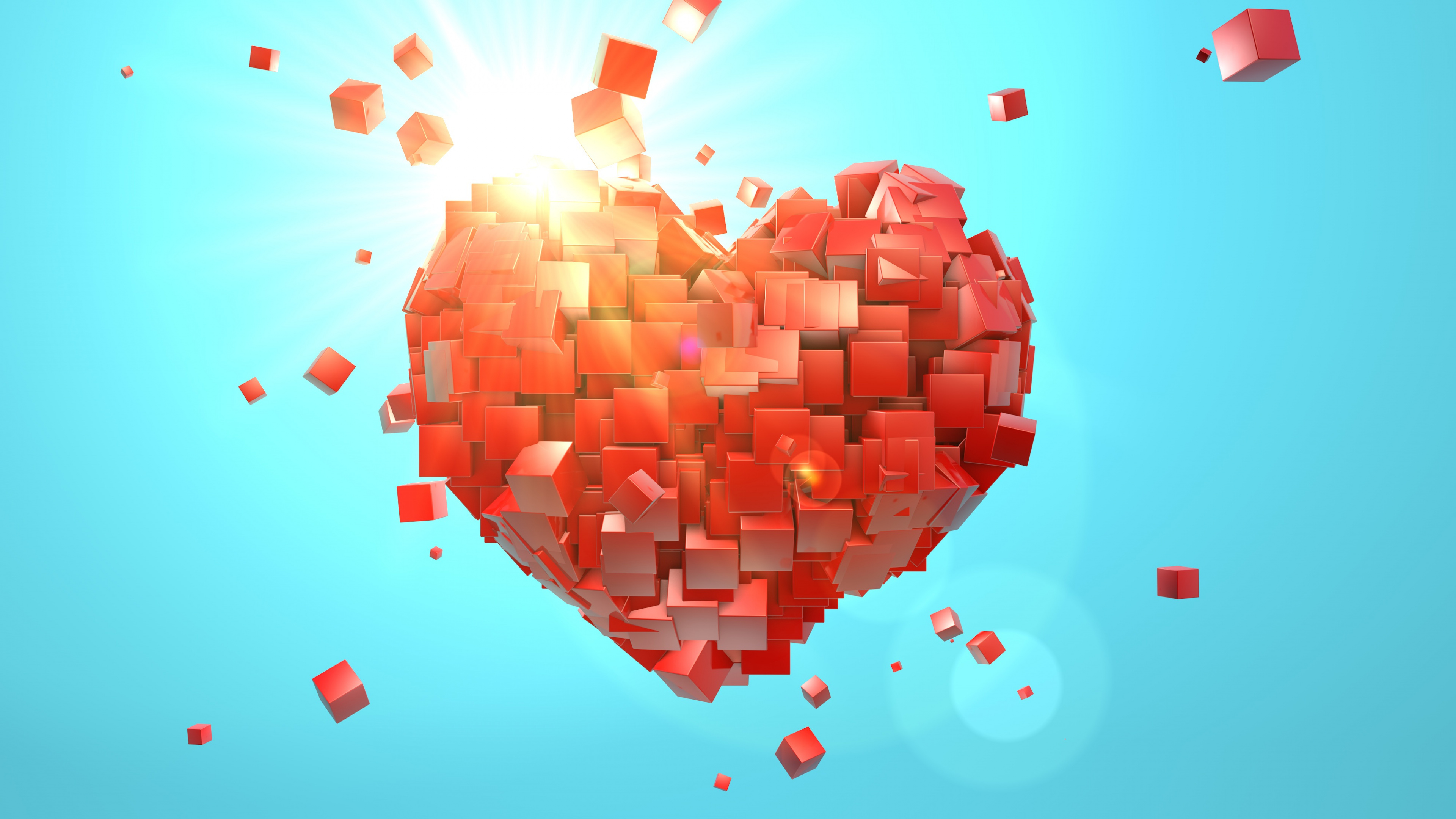 Heart, Love, Valentines Day, Illustration, Graphic Design. Wallpaper in 3840x2160 Resolution