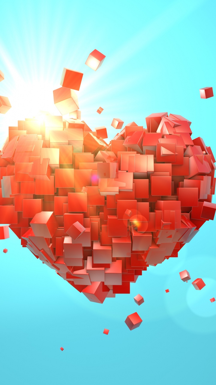 Heart, Love, Valentines Day, Illustration, Graphic Design. Wallpaper in 720x1280 Resolution