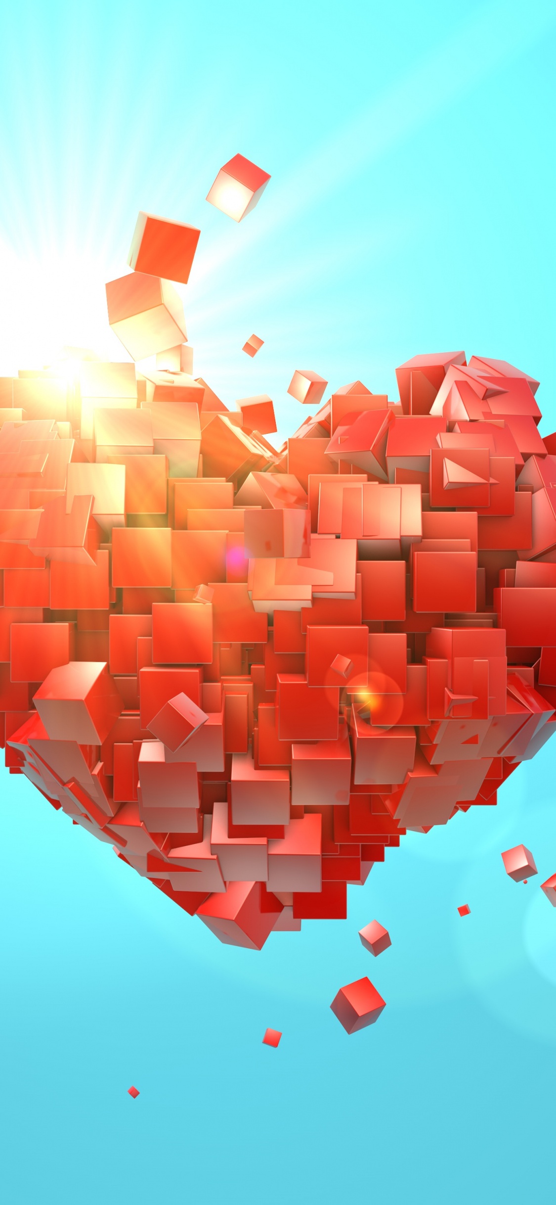 Coraz, Amor, el Día de San Valentín, Ilustración, Diseño Gráfico. Wallpaper in 1125x2436 Resolution