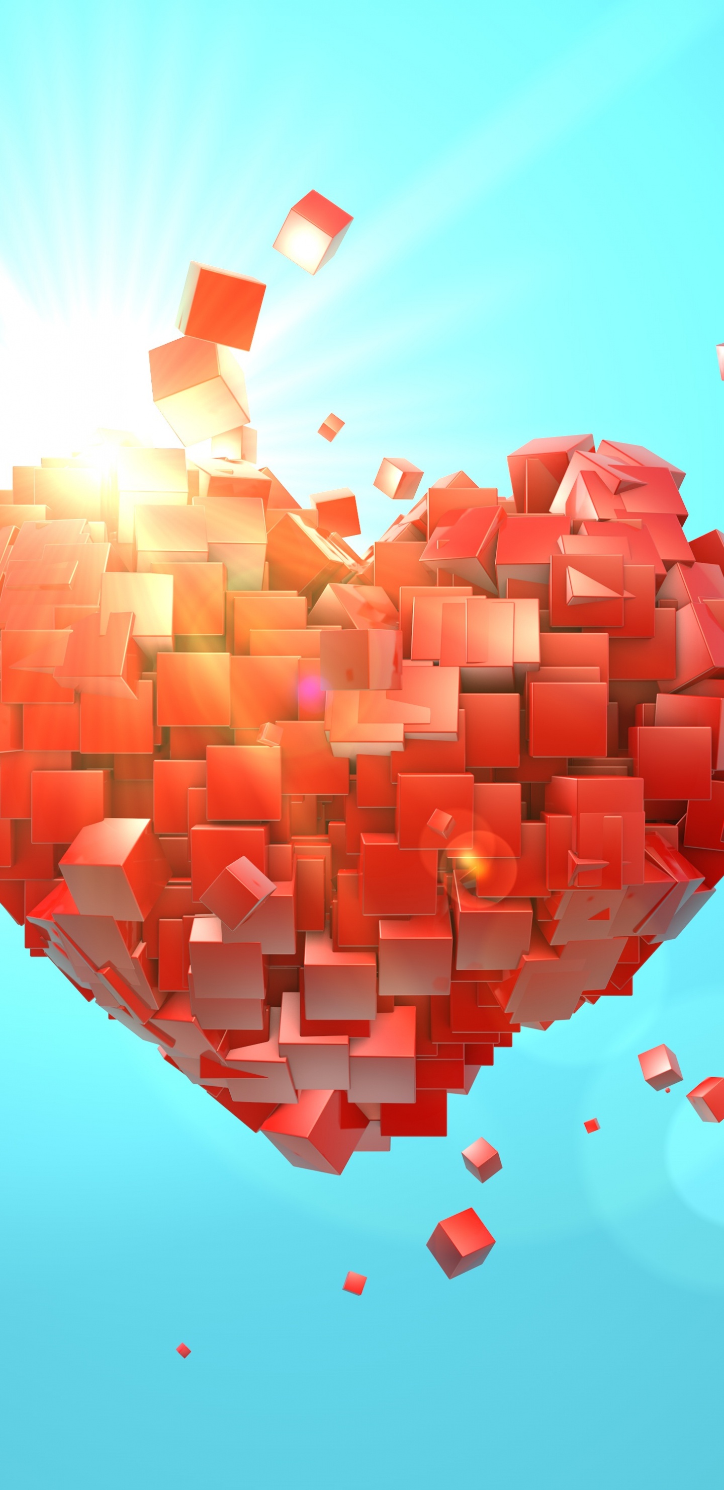 Coraz, Amor, el Día de San Valentín, Ilustración, Diseño Gráfico. Wallpaper in 1440x2960 Resolution